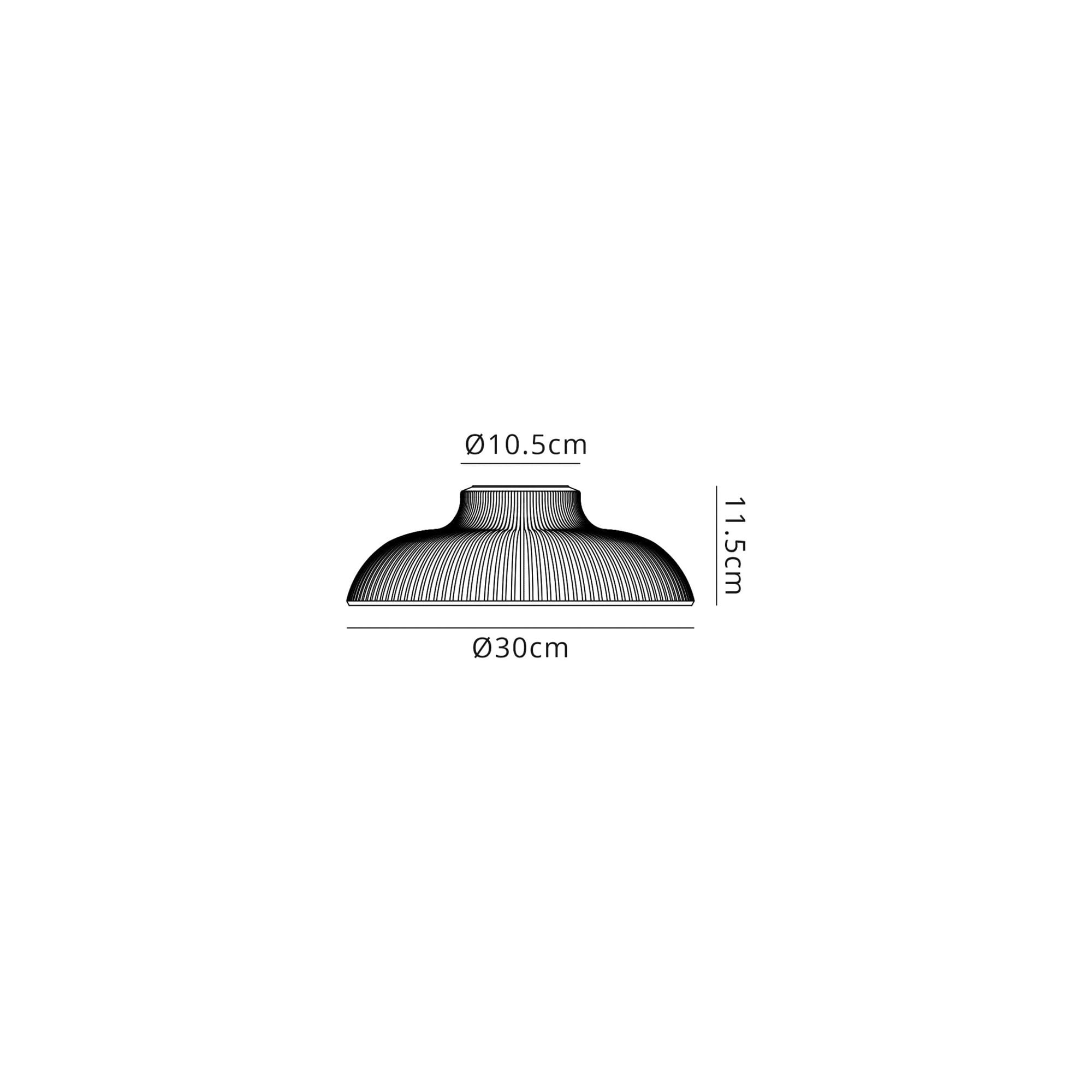 Fabula Epping 30cm Round Shade - Smoked Glass - Shade Only