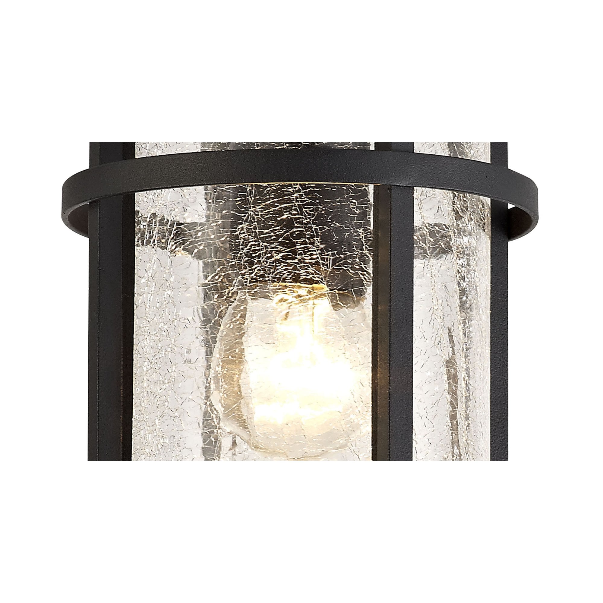 Fabula Bennington Flush Light - Black & Clear Crackled Glass - IP54