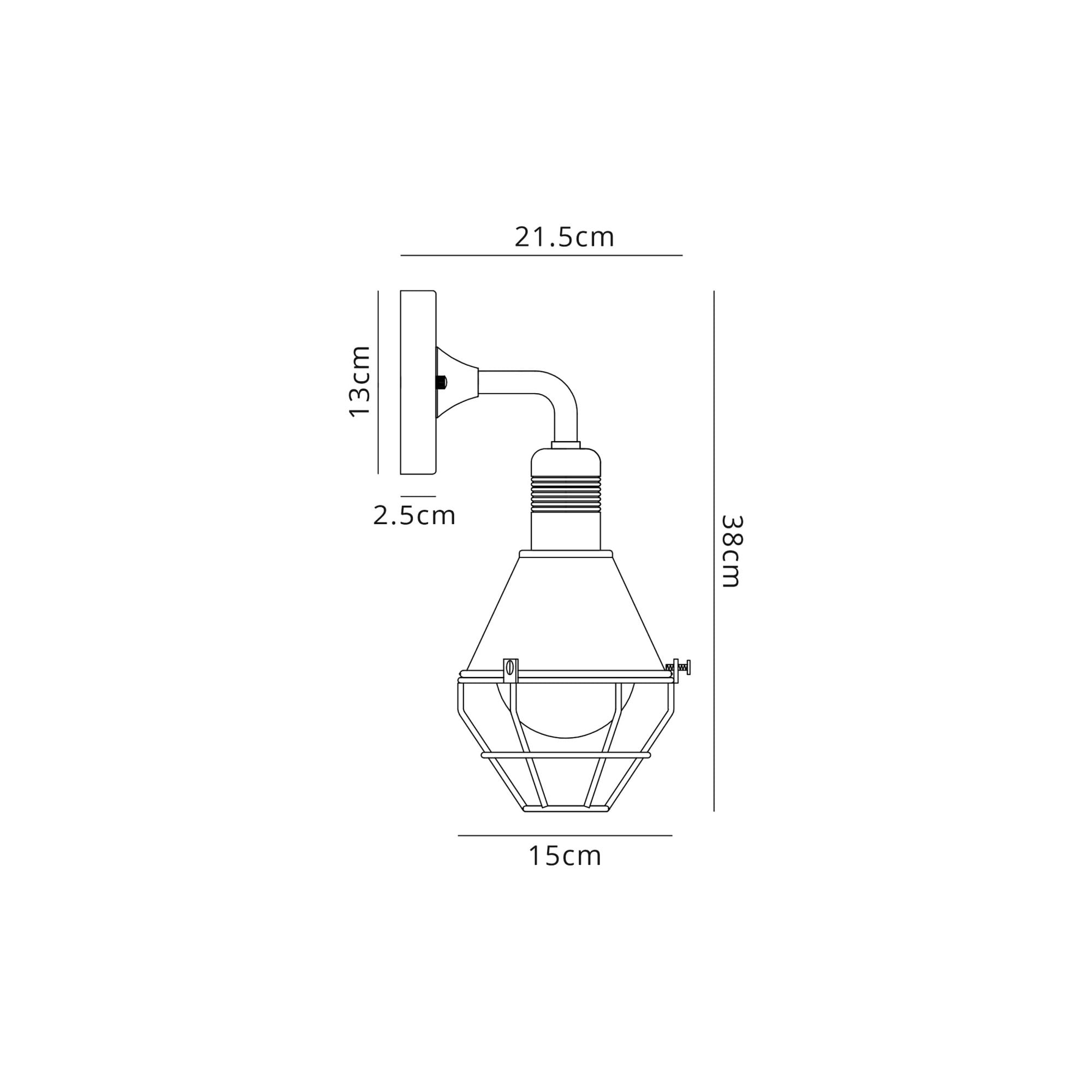 Fabula Maybury Single Wall Lamp - Anthracite & Matt White - IP65