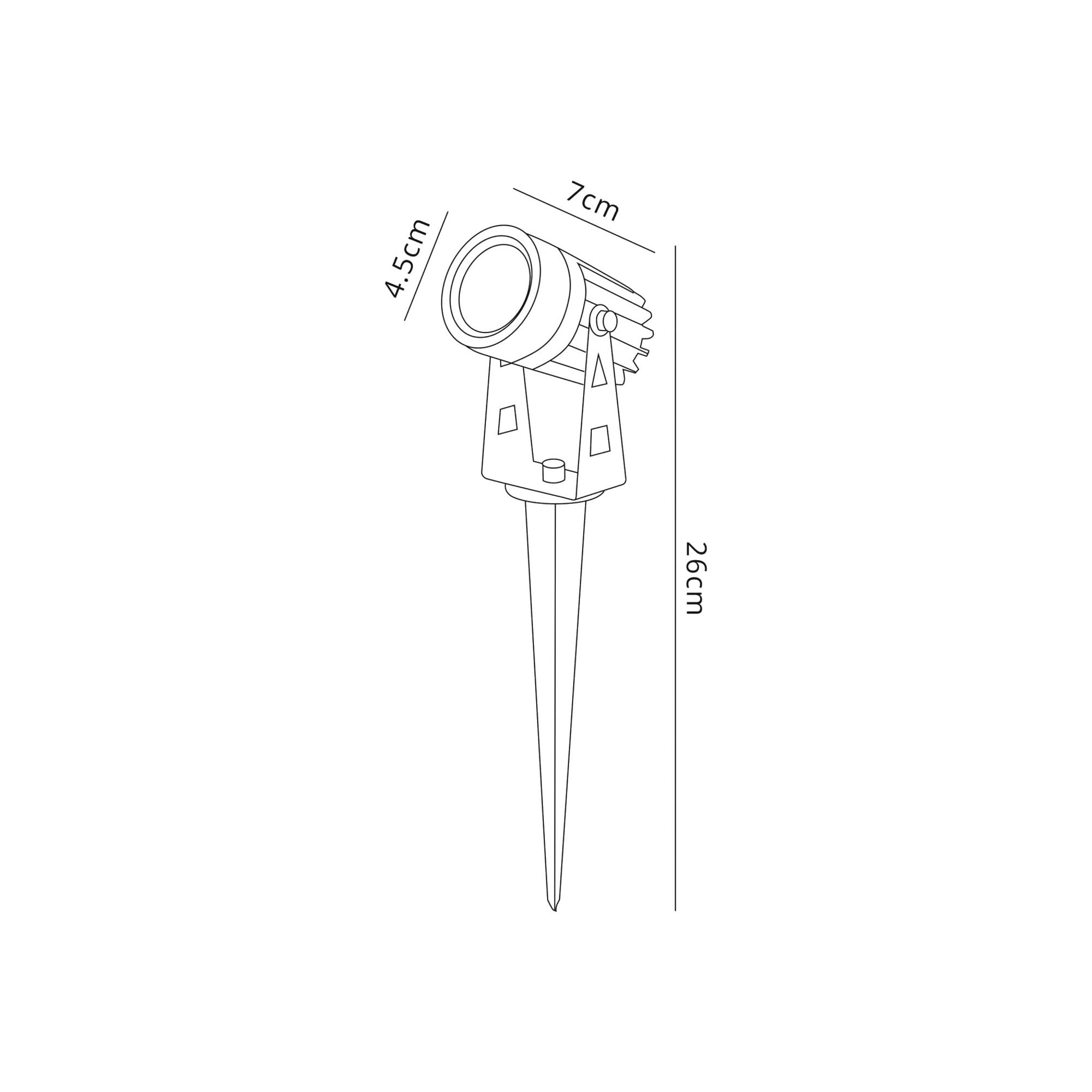 Fabula Trafalgar 3W LED Spike Light - Grey & Black - IP65