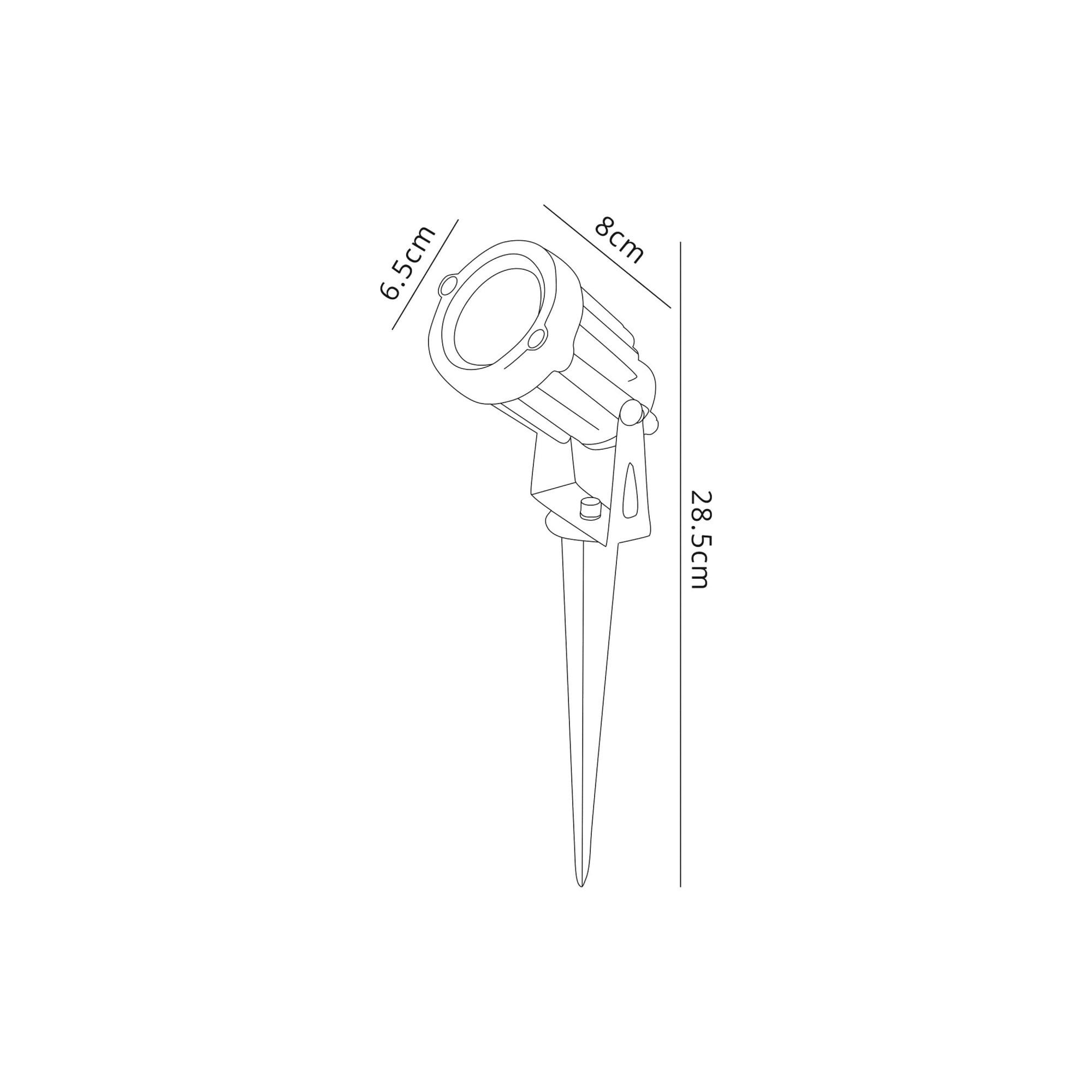 Fabula Trafalgar 7W LED Spike Light - Grey & Black - IP65