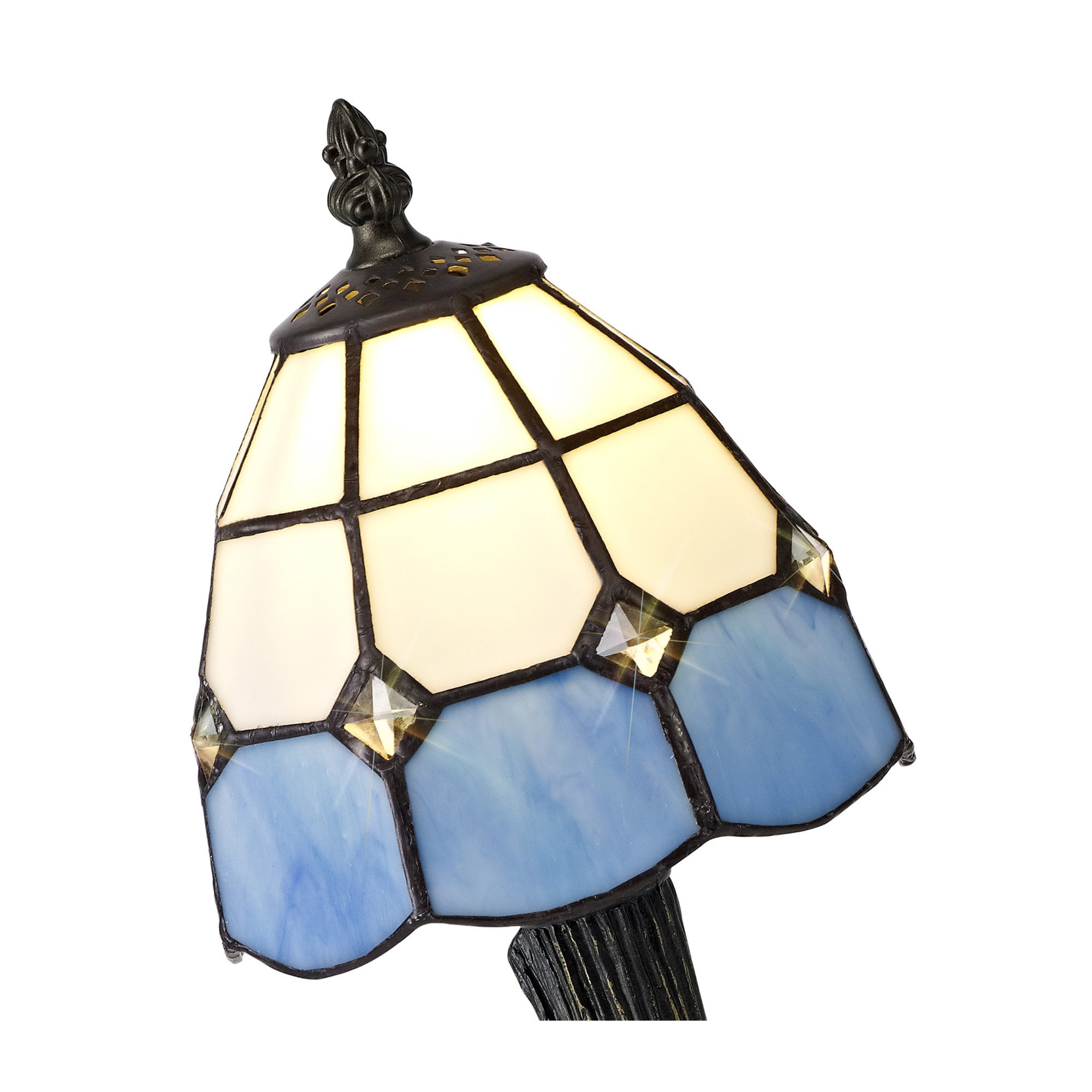 Fabula Nevill Tiffany Table Lamp - White & Blue