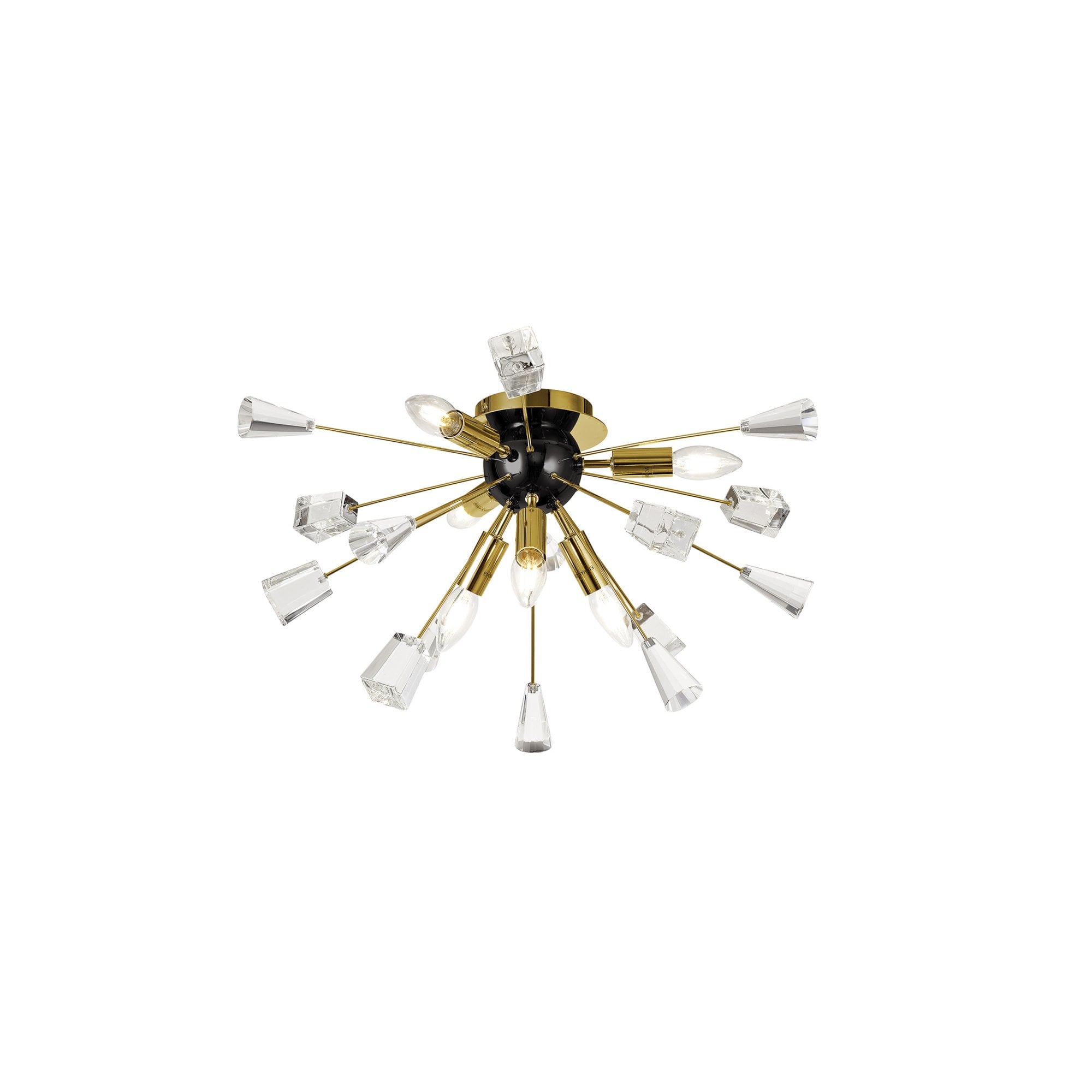 Fabula Leaden Single Spotlight - Matt Grey, Polished Chrome & Cognac Glass