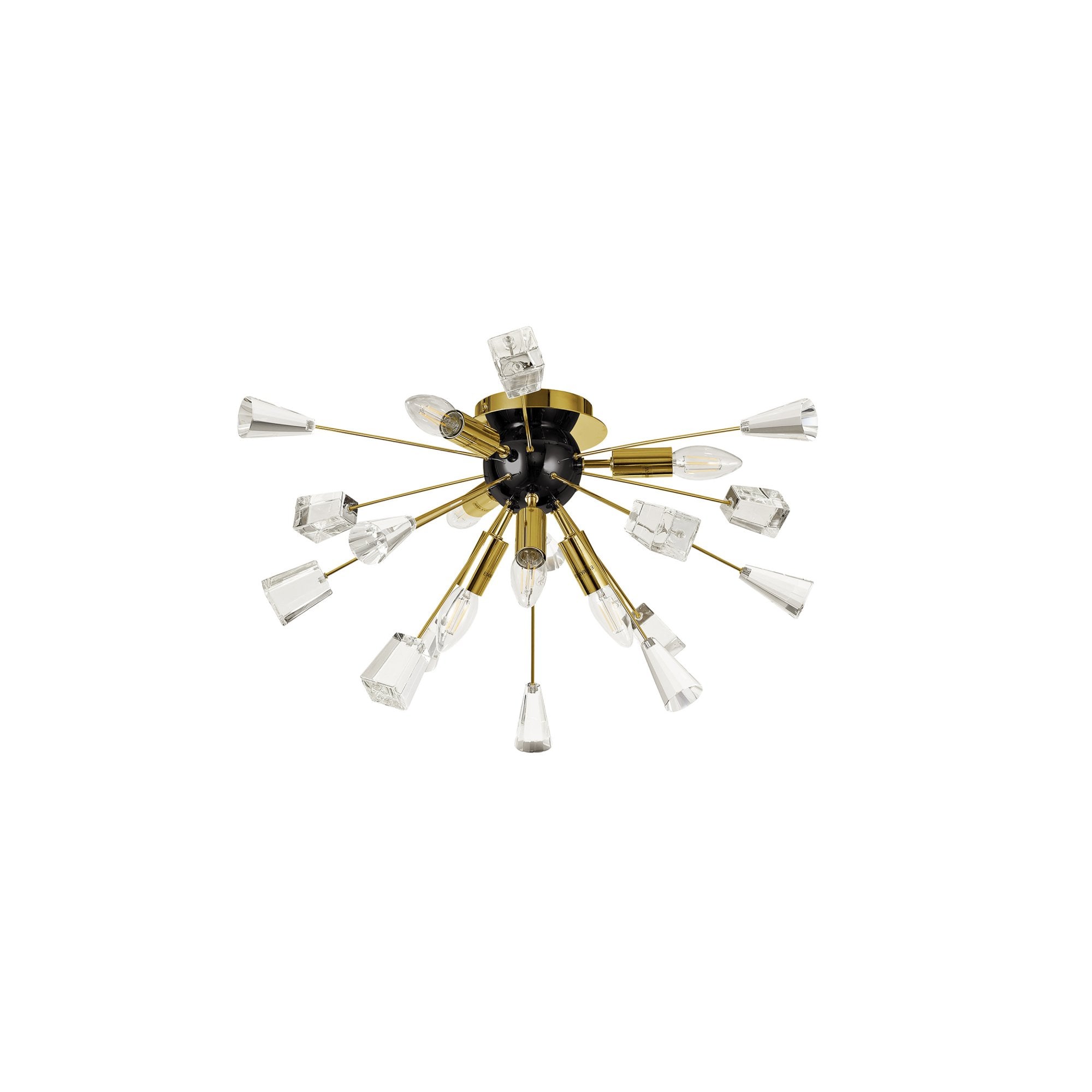 Fabula Leaden Single Spotlight - Matt Grey, Polished Chrome & Cognac Glass