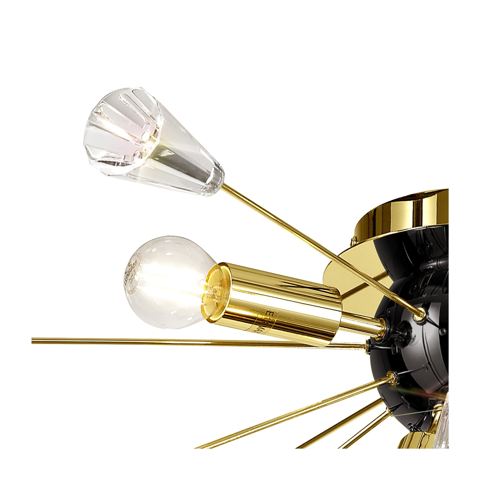 Fabula Leaden Single Spotlight - Matt Grey, Polished Chrome & Cognac Glass