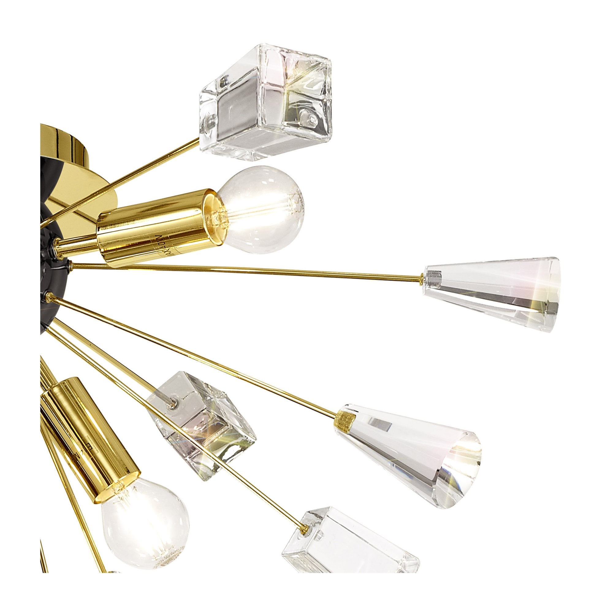 Fabula Leaden Single Spotlight - Matt Grey, Polished Chrome & Cognac Glass