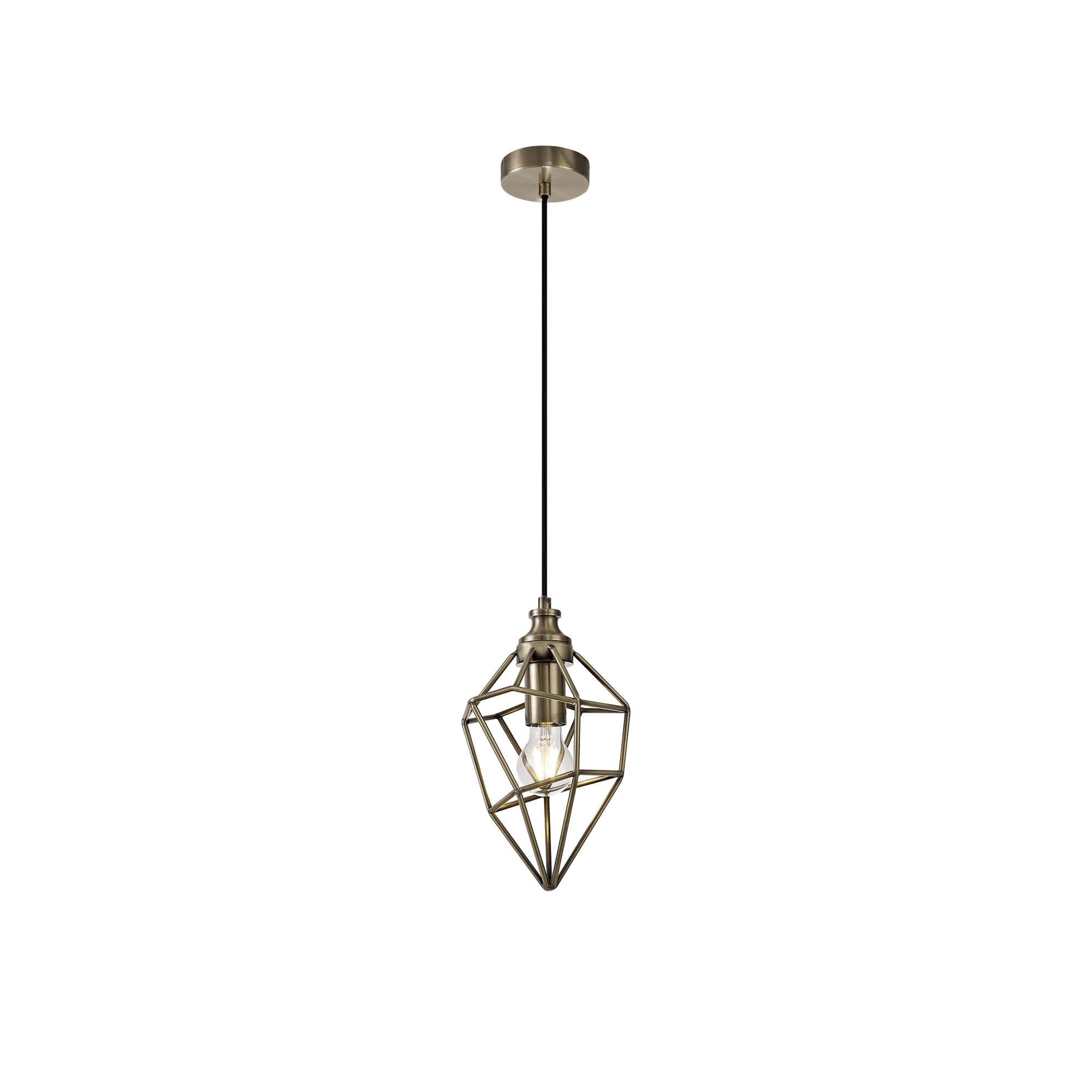 Fabula Austen Small Single Pendant - Antique Brass