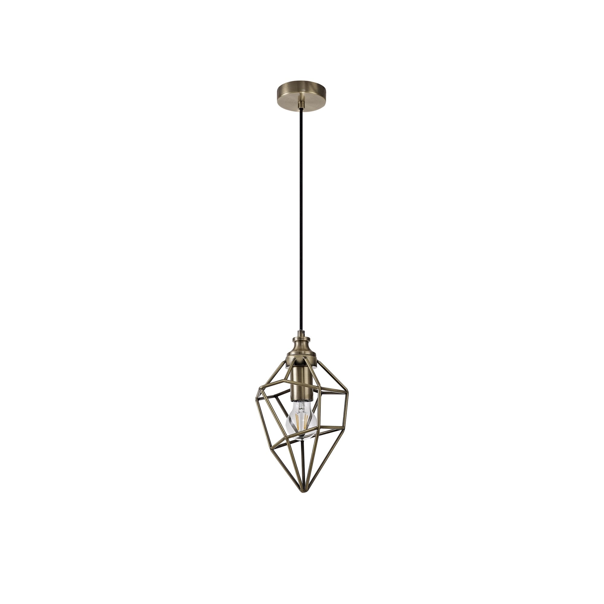 Fabula Austen Small Single Pendant - Antique Brass