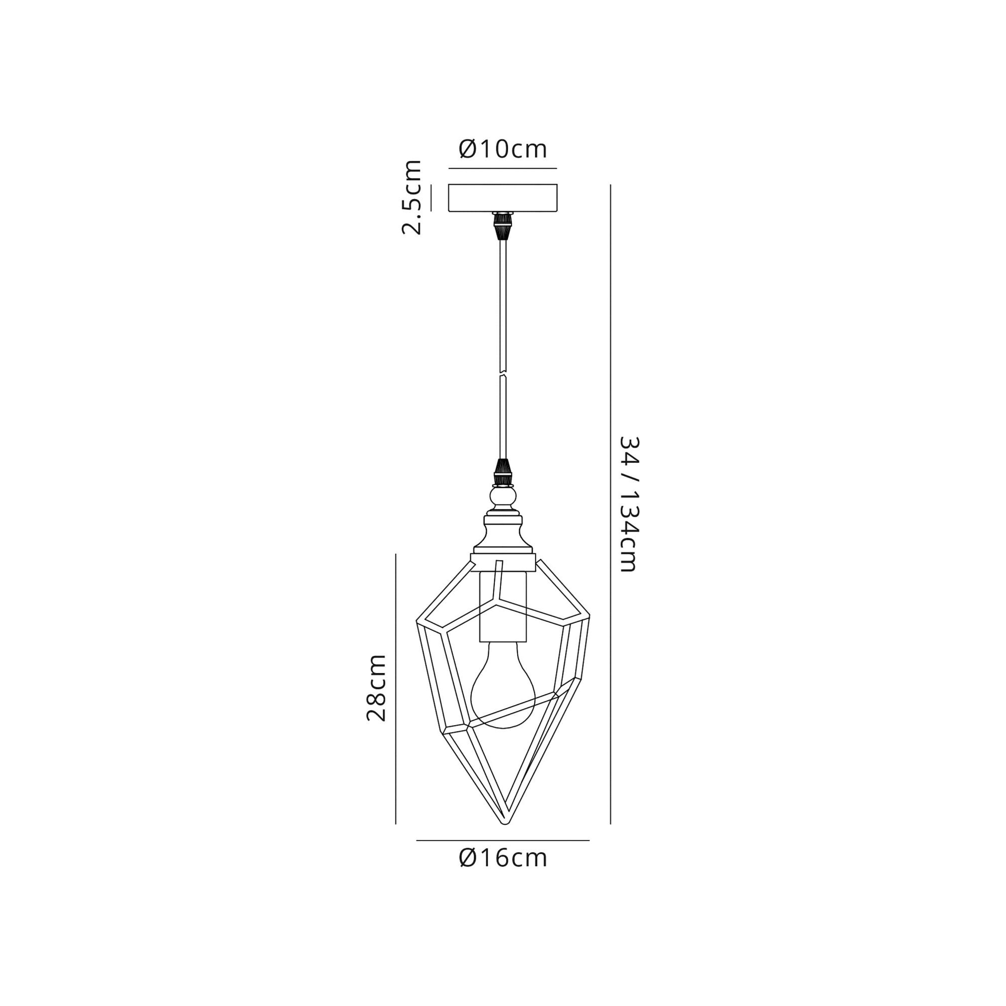 Fabula Austen Small Single Pendant - Antique Brass