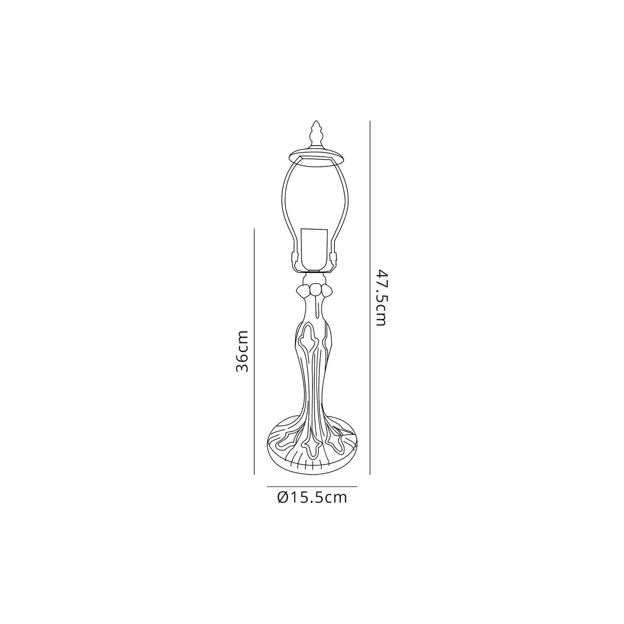 Fabula Harvest Single Curved Tiffany Table Lamp Base - Aged Antique Brass - Base Only