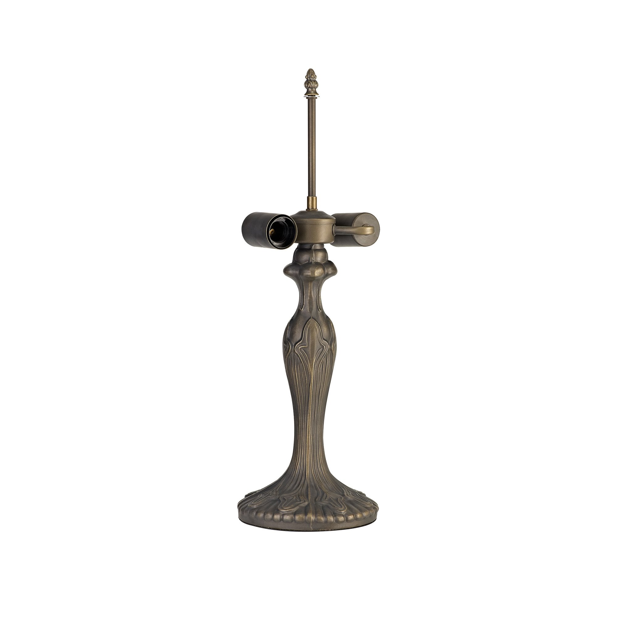 Fabula Harvest 2 Light Curved Tiffany Table Lamp Base - Aged Antique Brass - Base Only