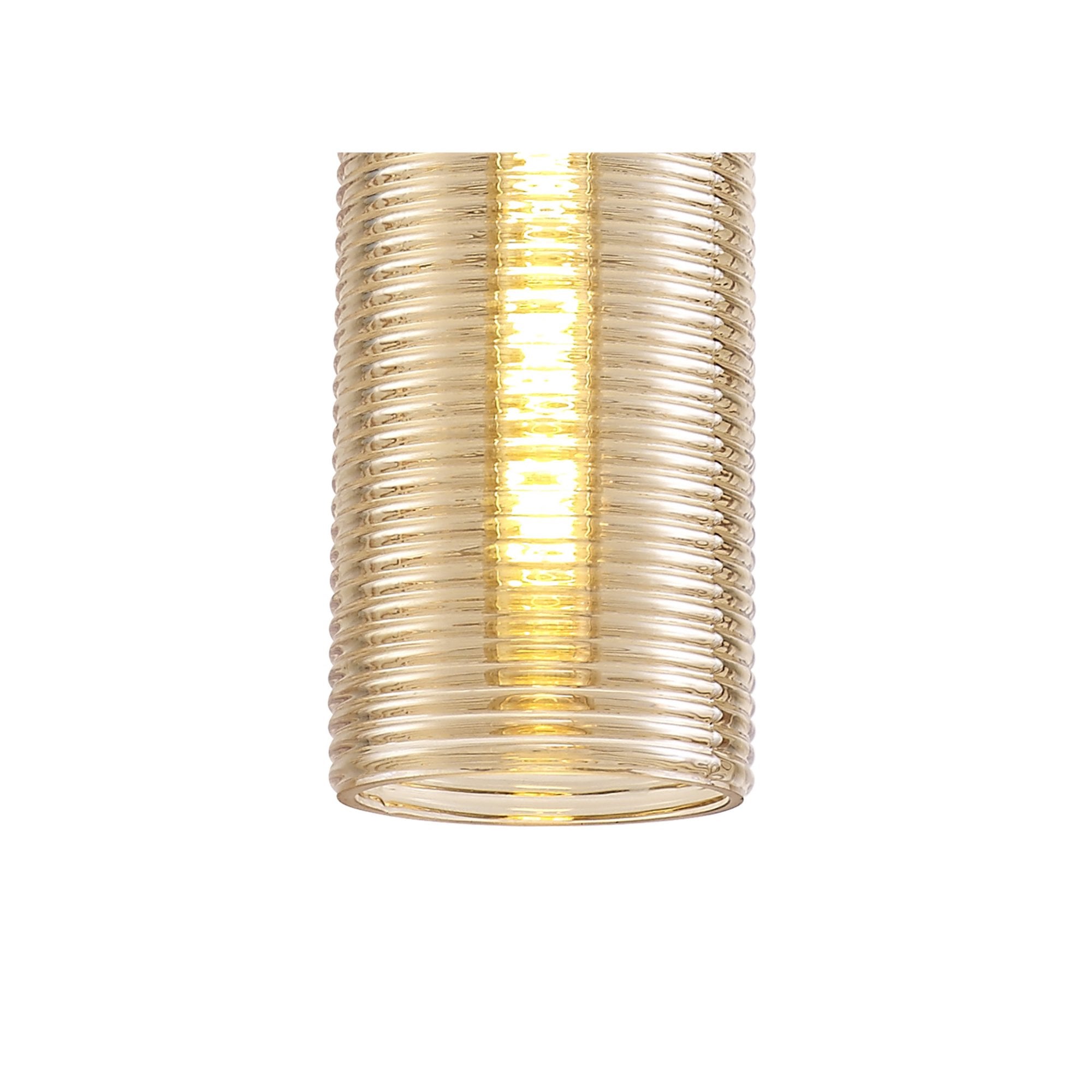 Fabula Nesta Single Tube Pendant - Black & Amber Glass