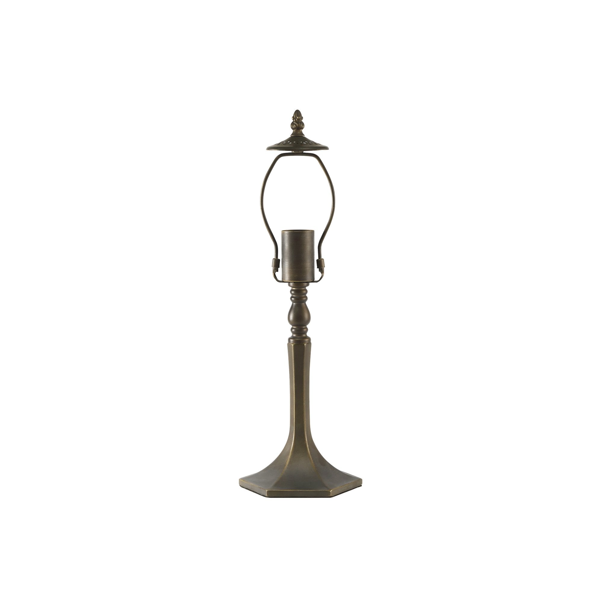 Fabula Harvest Single Octagonal Tiffany Table Lamp Base - Aged Antique Brass - Base Only