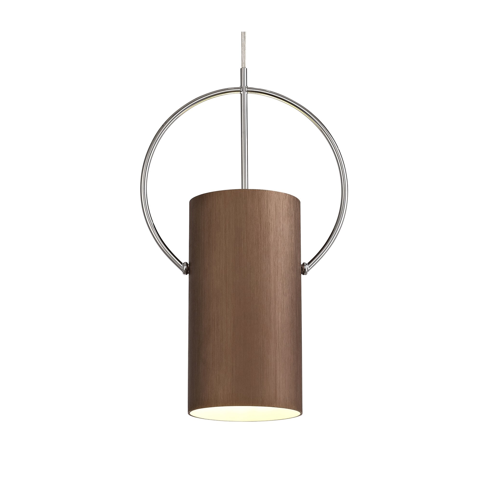 Fabula Chaucer Single Pendant - Coffee & Polished Chrome