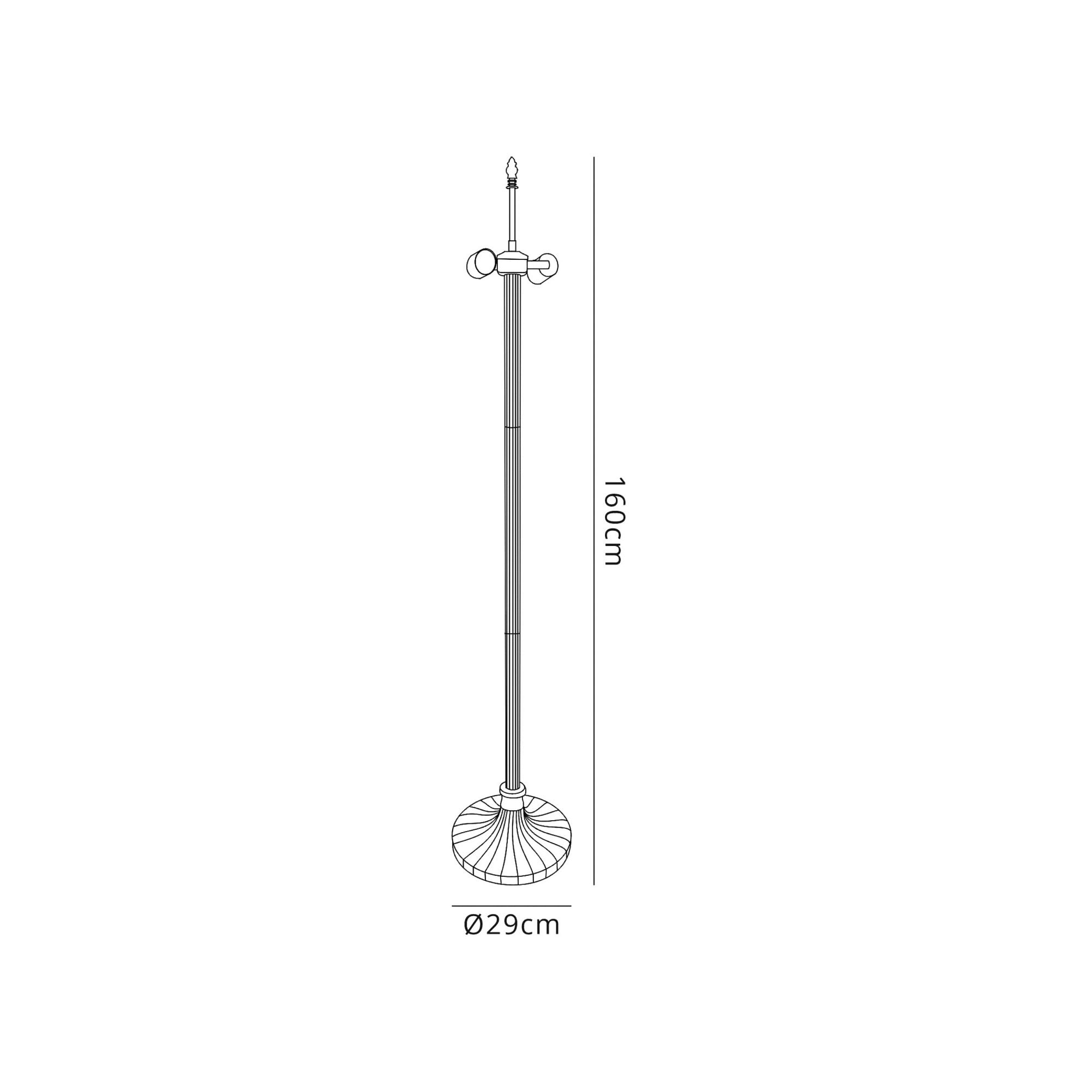 Fabula Harvest 2 Light Stepped Design Tiffany Floor Lamp Base - Aged Antique Brass - Base Only