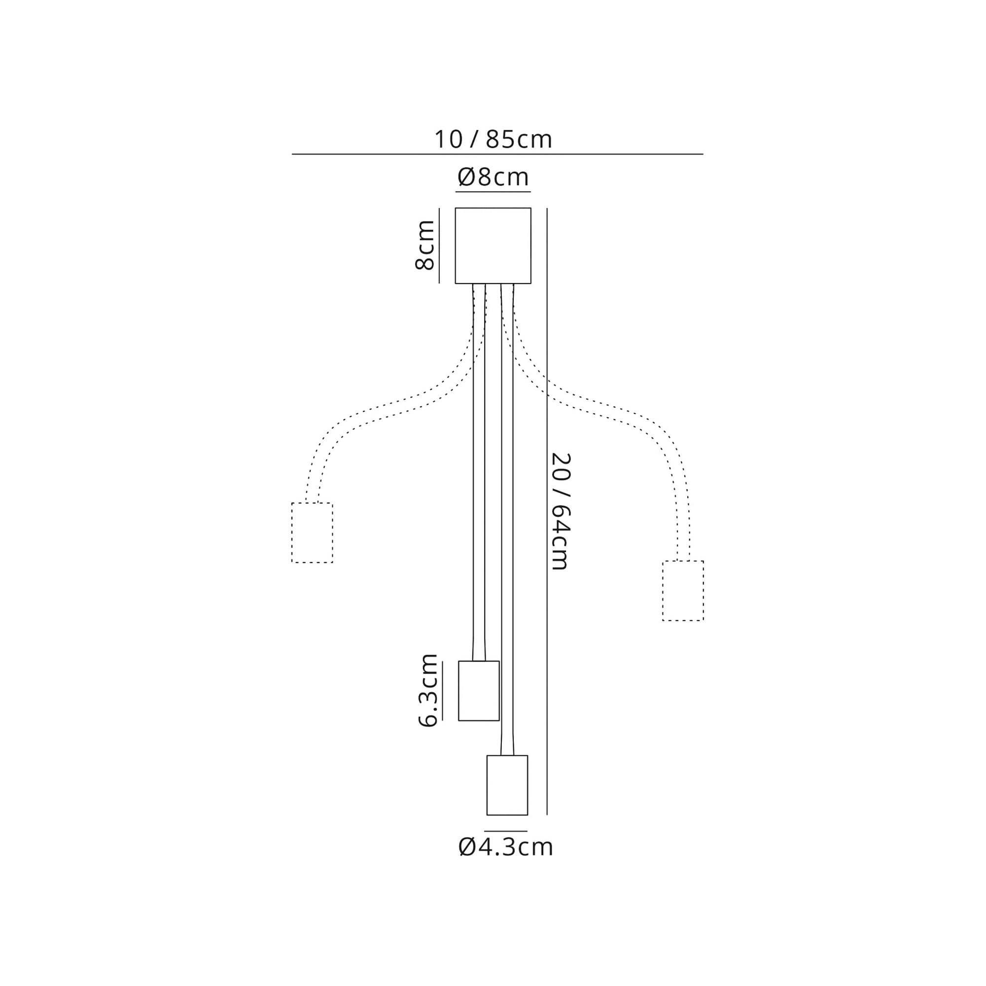 Fabula Hartwell 2 Light Flexible Ceiling Light - Satin White & Satin Nickel