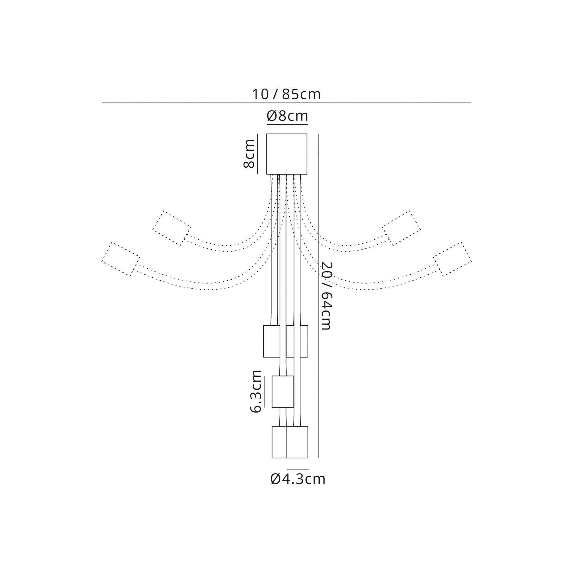 Fabula Hartwell 5 Light Flexible Ceiling Light - Satin White & Satin Nickel