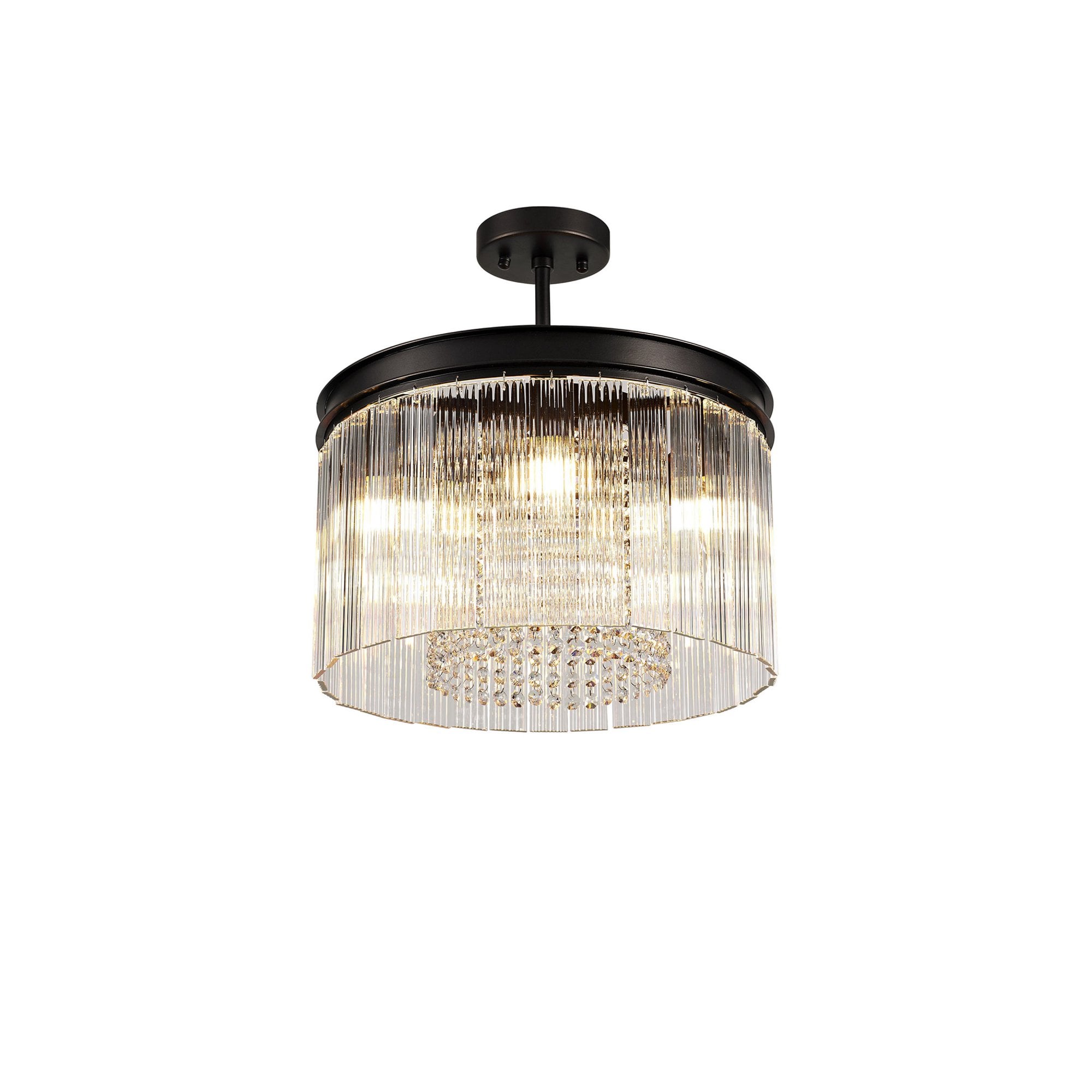Fabula Malford Small 5 Light Round Semi-Flush/Pendant - Brown Oxide