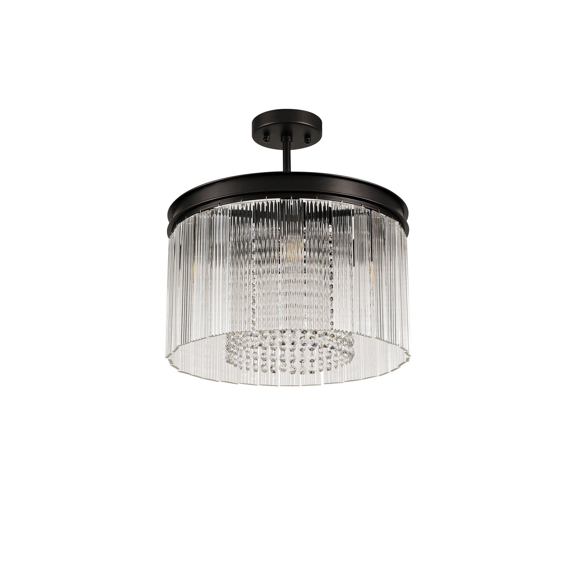 Fabula Malford Small 5 Light Round Semi-Flush/Pendant - Brown Oxide