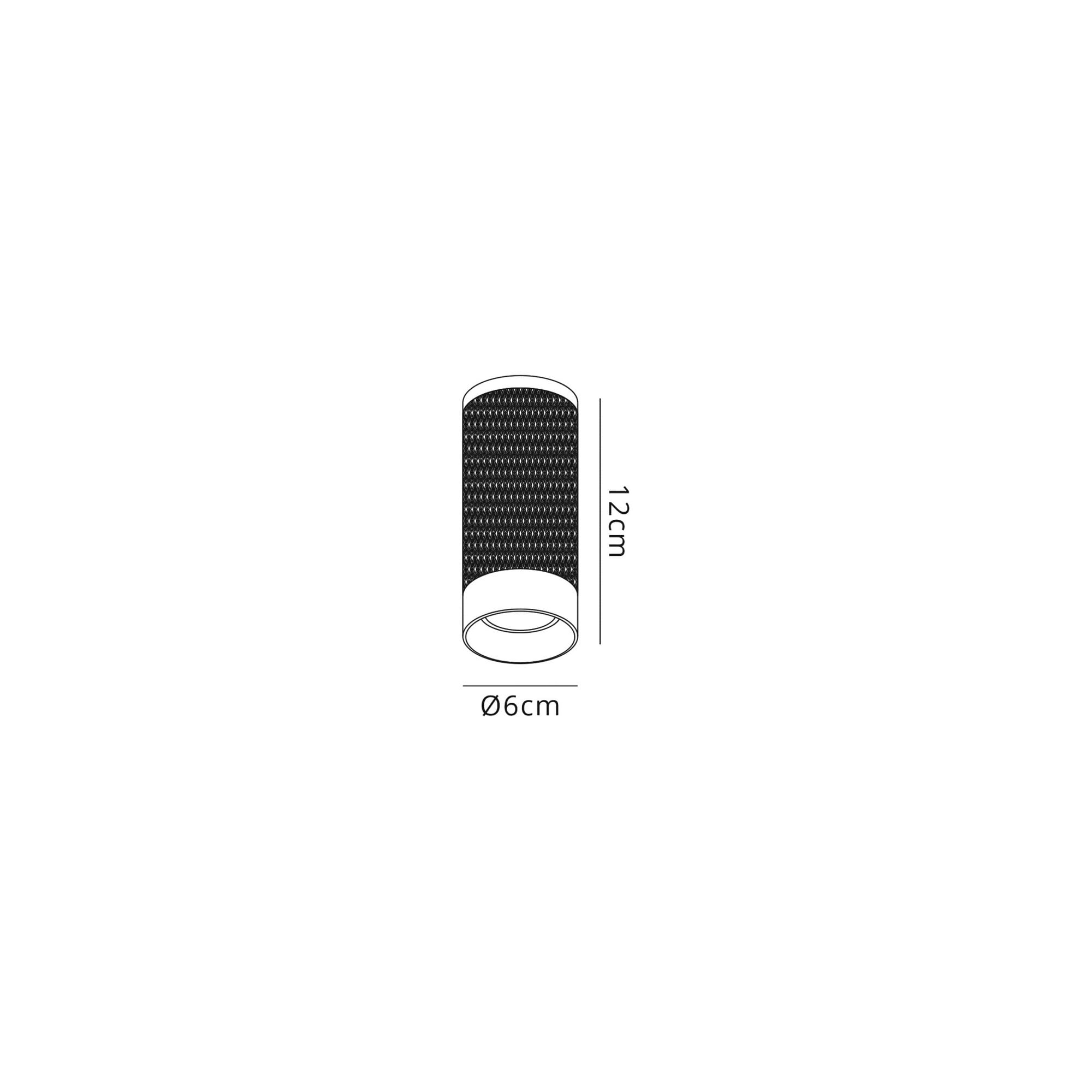 Fabula Summerfield Single 11cm Ceiling Spot Light - Sand Black & Acrylic Ring