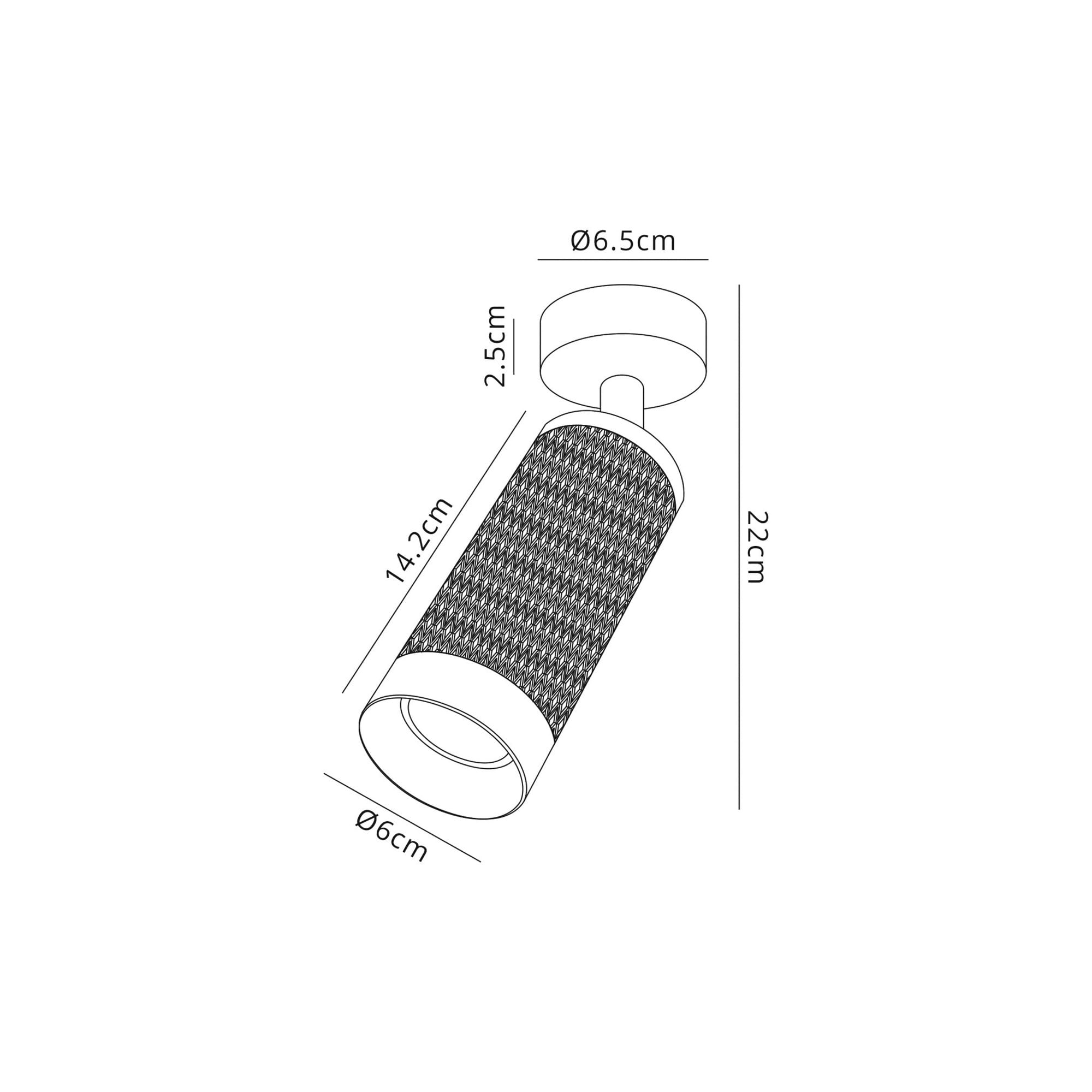 Fabula Summerfield Single Adjustable Spot Light - Sand White & Acrylic Ring
