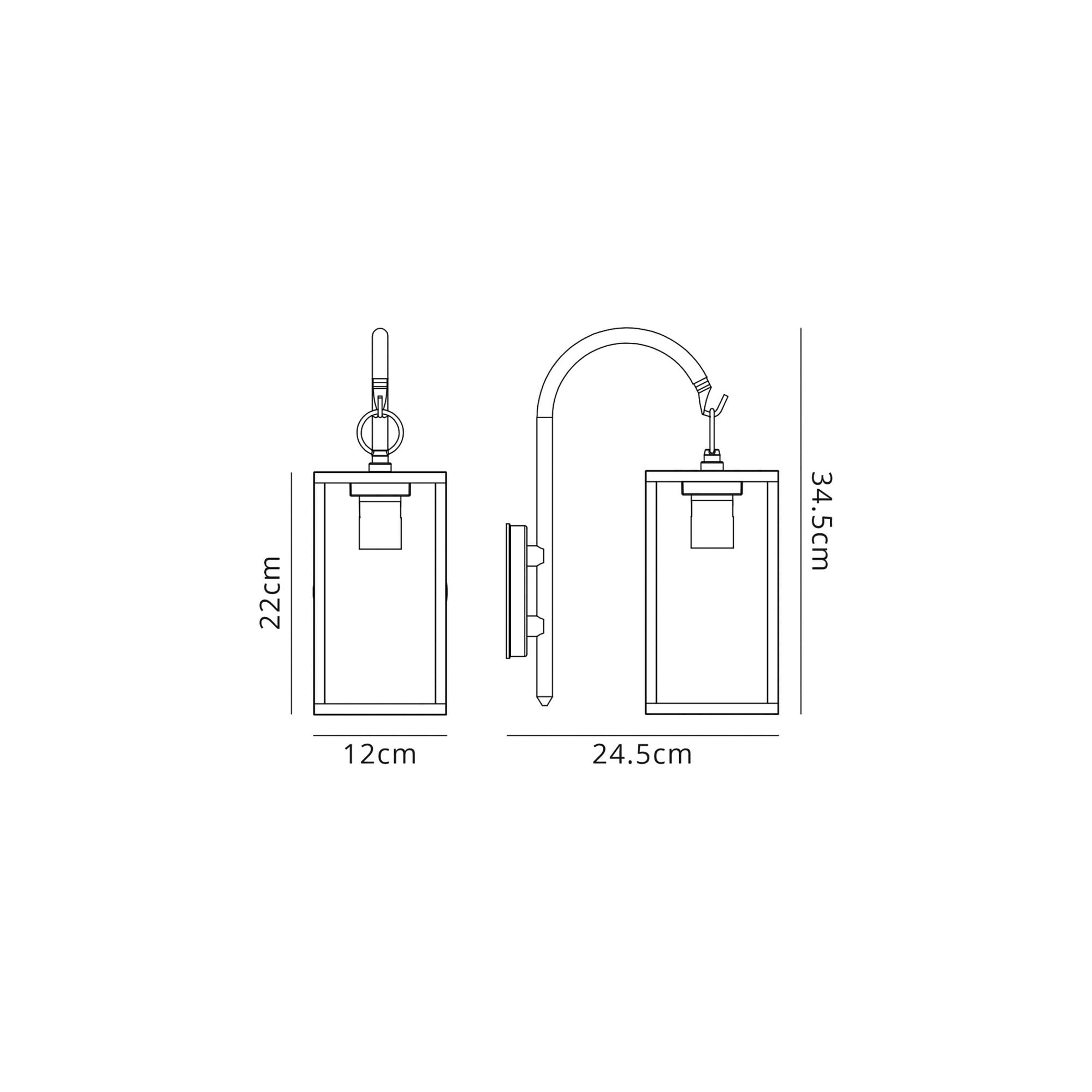 Fabula Honeycroft Downward Wall Lamp - Graphite Black - IP54
