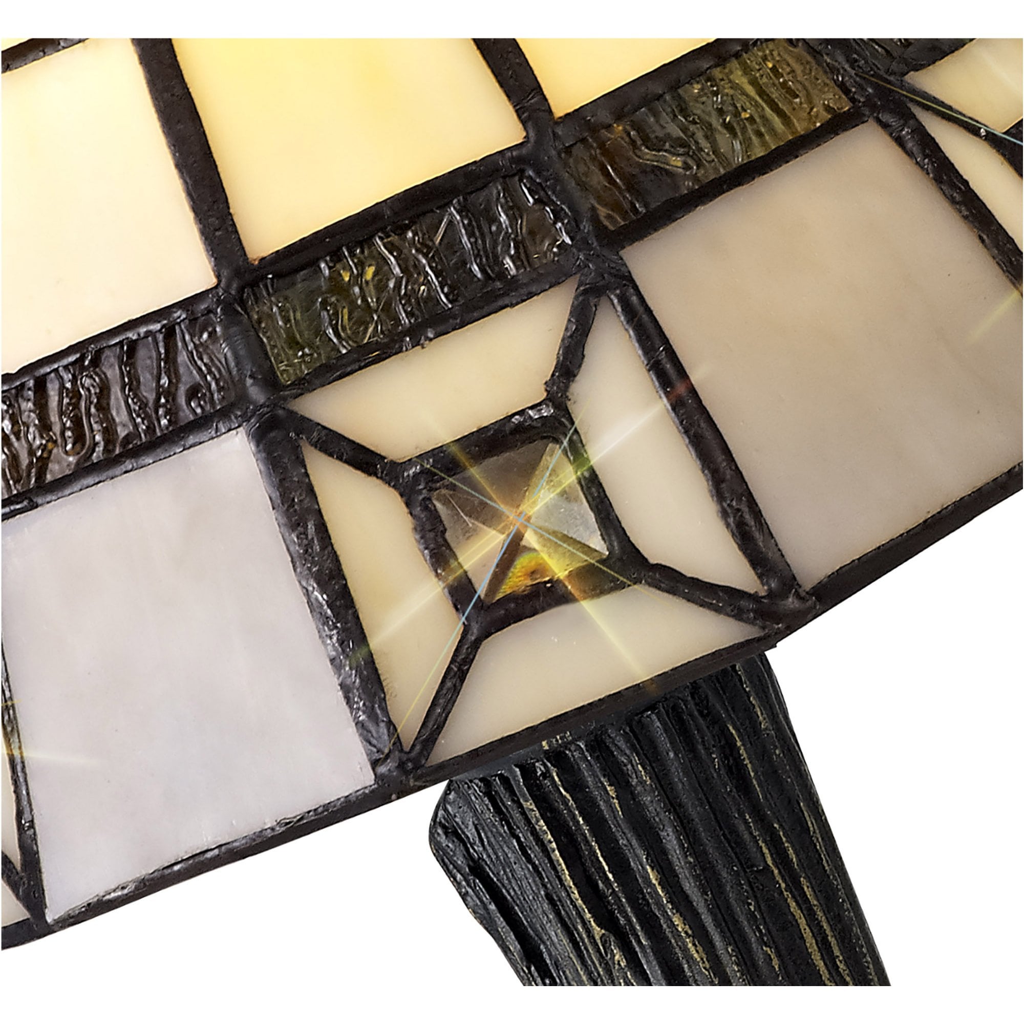 Fabula Swan Tiffany Table Lamp - Cream & Grey
