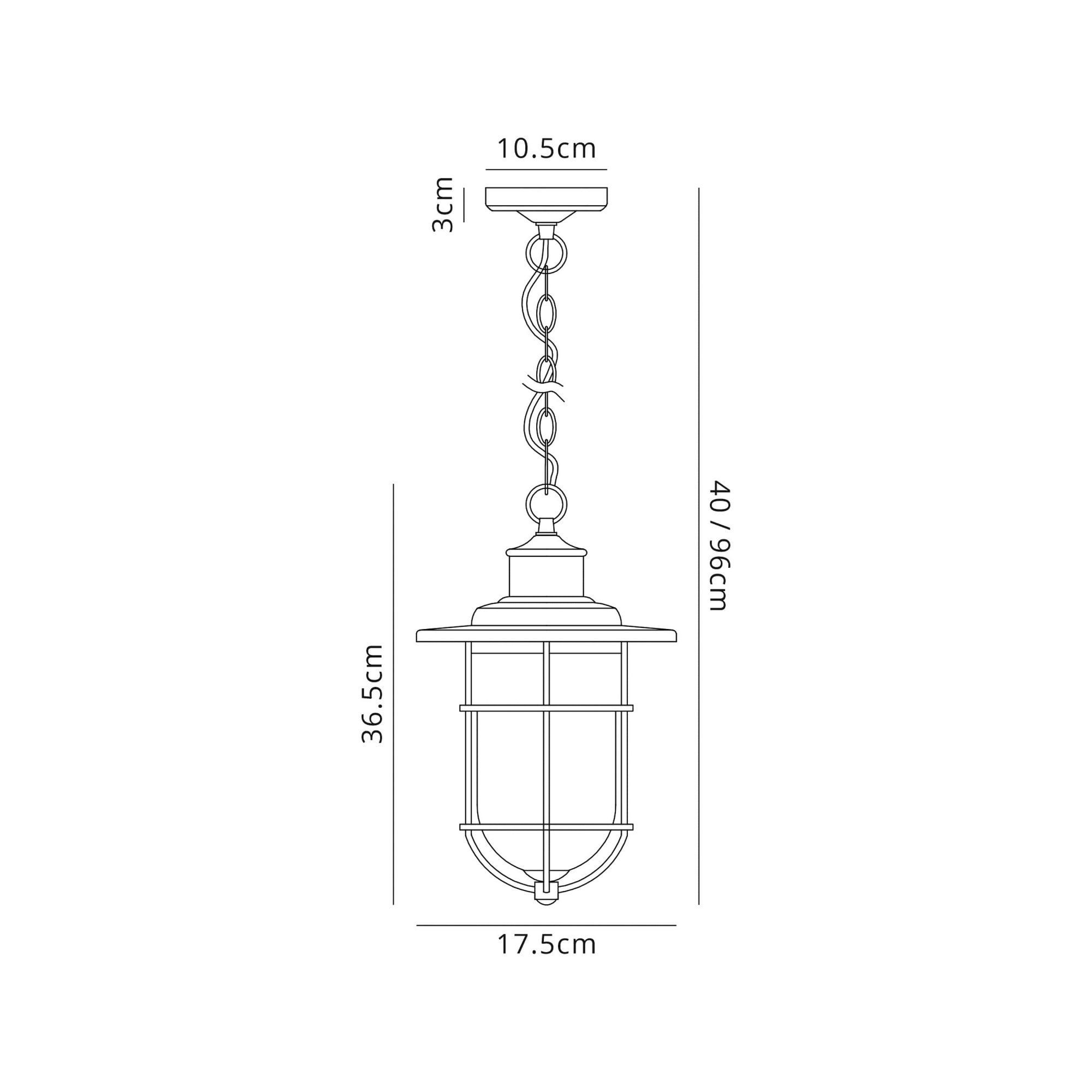 Fabula Rivenhall Single Pendant - Black/Gold & Seeded Clear Glass - IP54