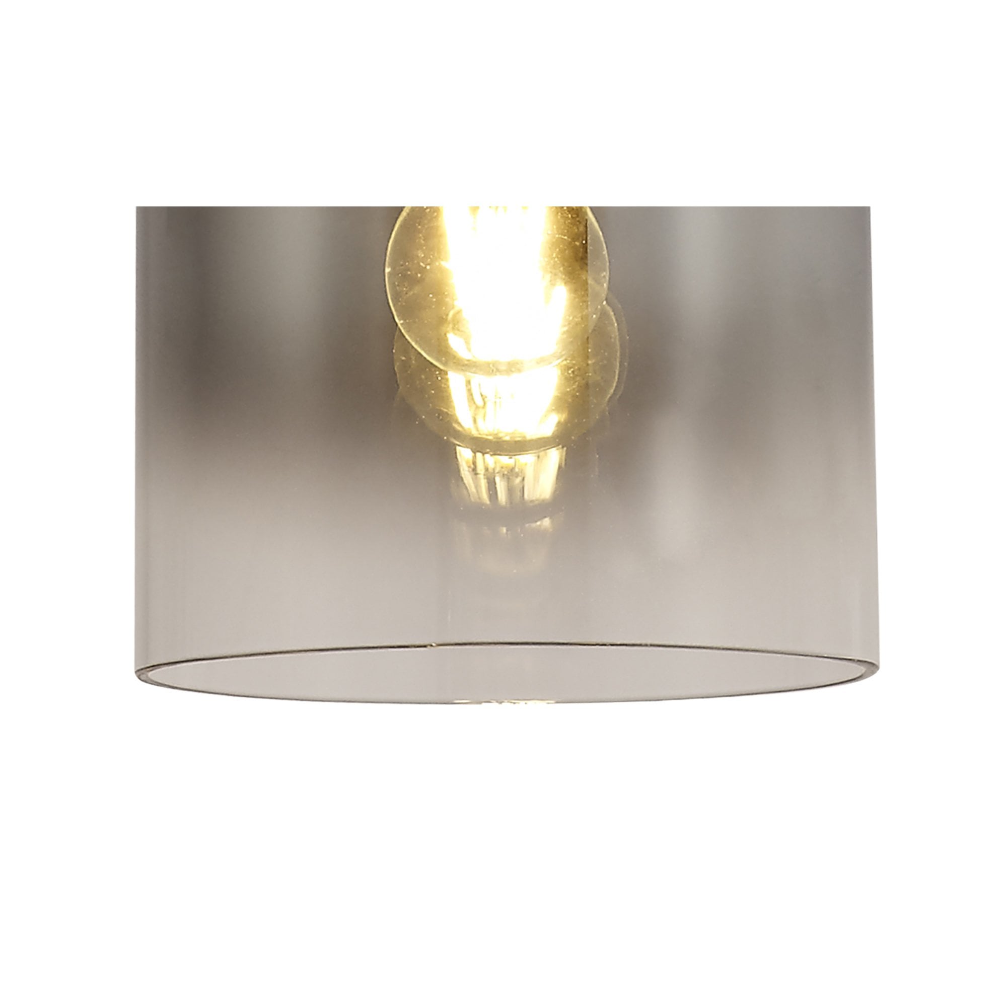 Fabula Kendon Single Adjustable Pendant - Black & Smoke Fade Glass