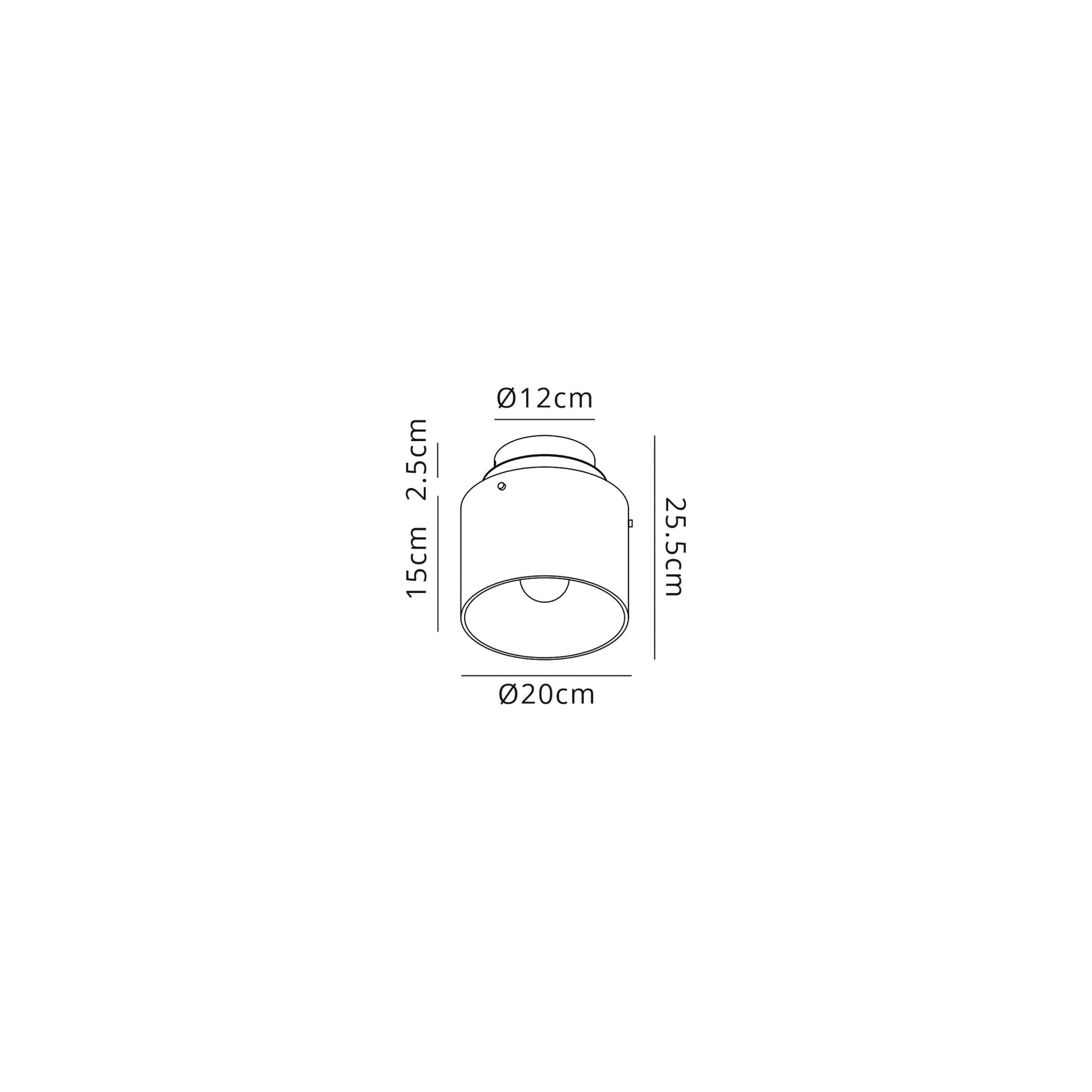 Fabula Kendon Single Round Flush Light - Black & Smoke Fade Glass