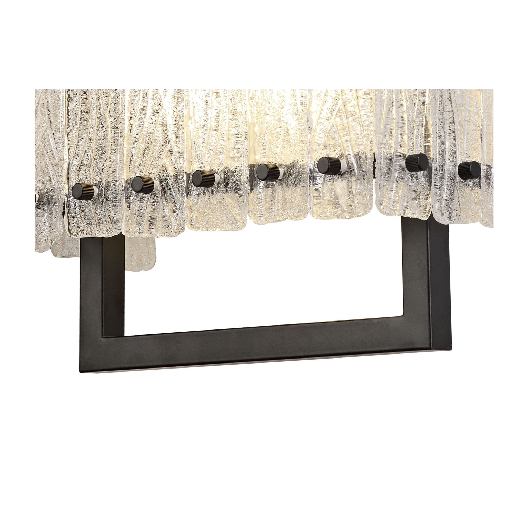 Fabula Sutton 2 Light Wall Lamp - Matt Black & Crystal Sand Glass