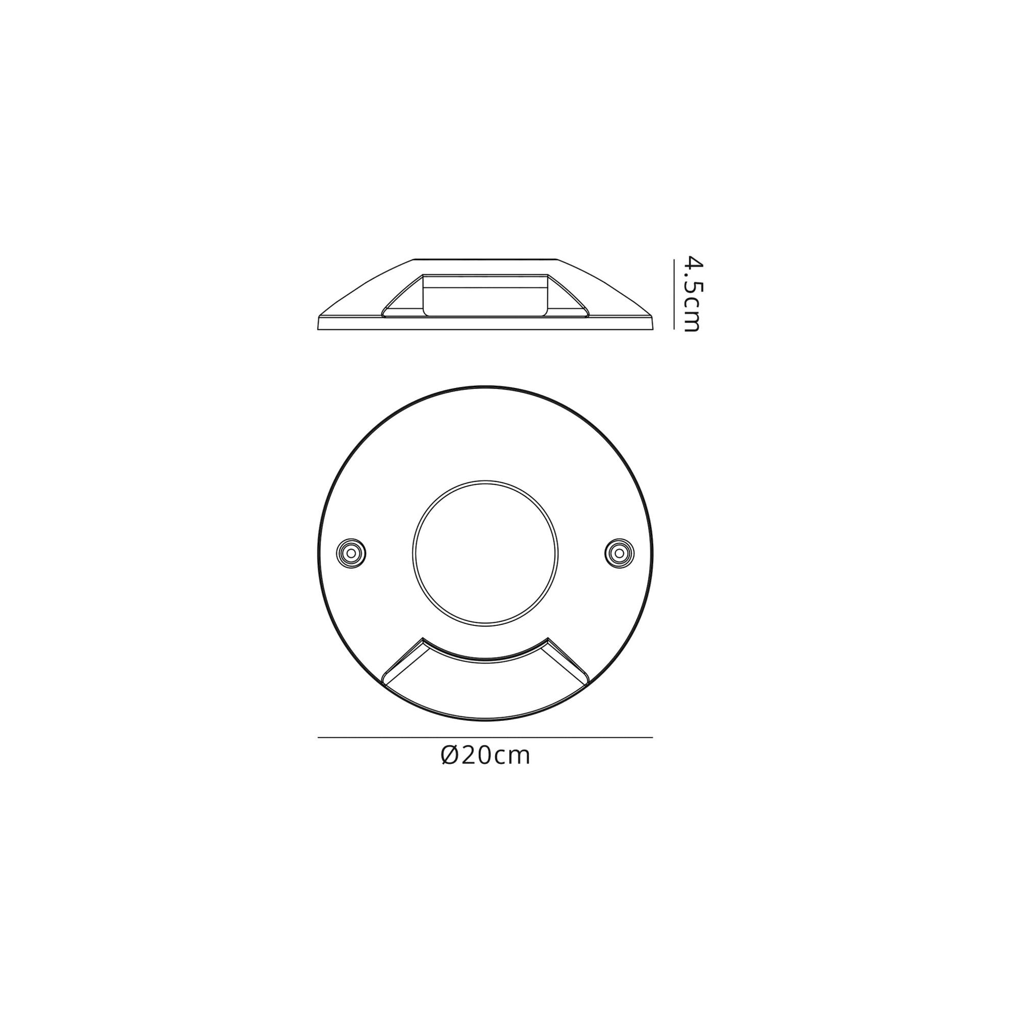 Fabula Rookwood Single Surface Mounted LED Driveover Light - Anthracite - IP67, IK10