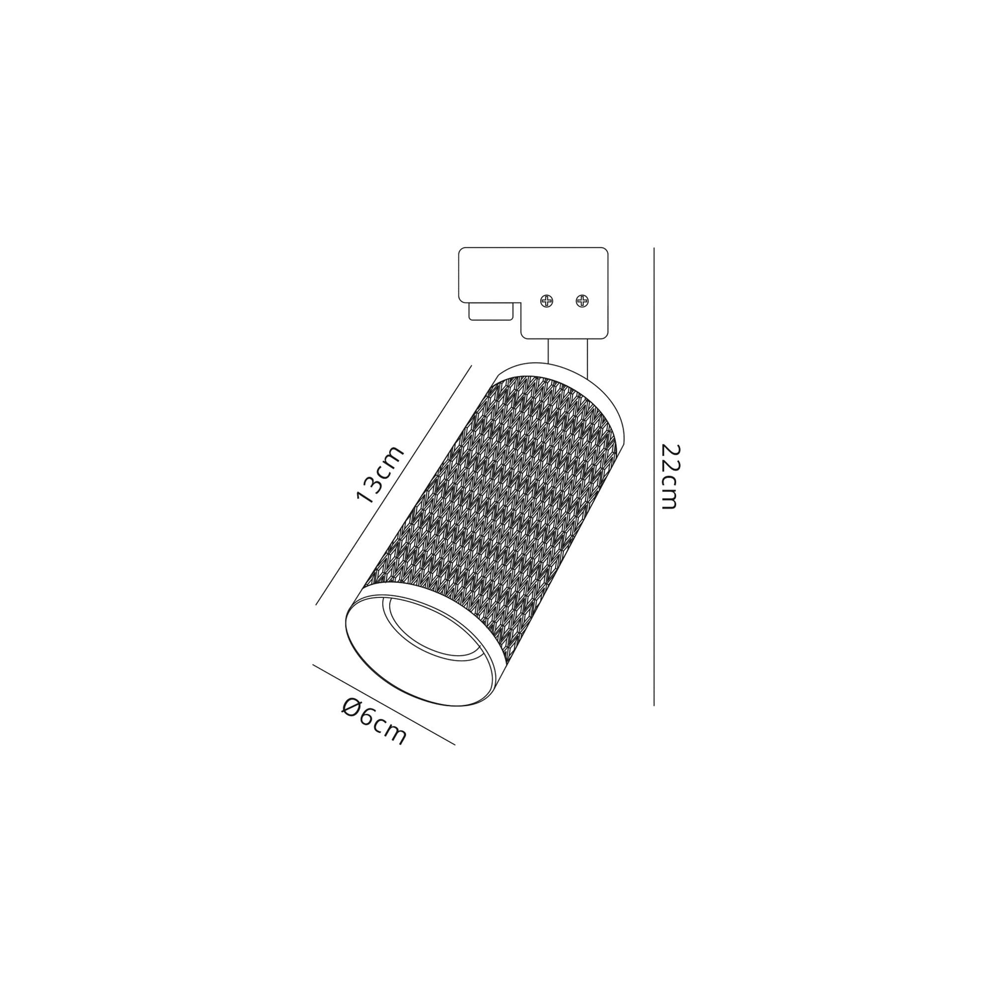 Fabula Summerfield Single Adjustable Track Spot Light - Sand Black