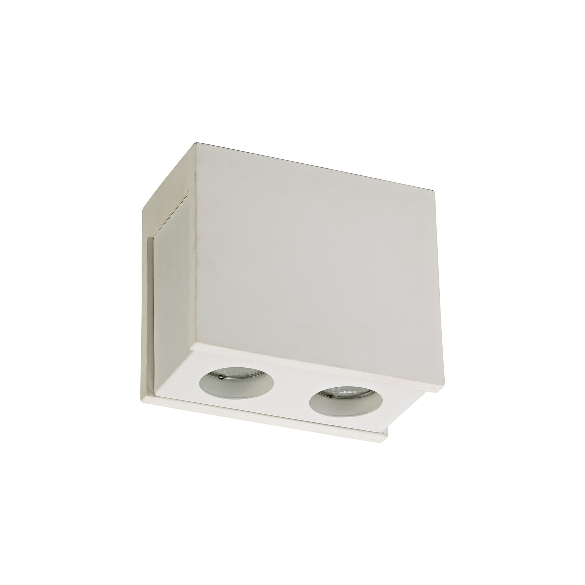 Fabula Trevose 2 Light Rectangular Ceiling Spot Light - White Paintable Gypsum & Matt White Cover