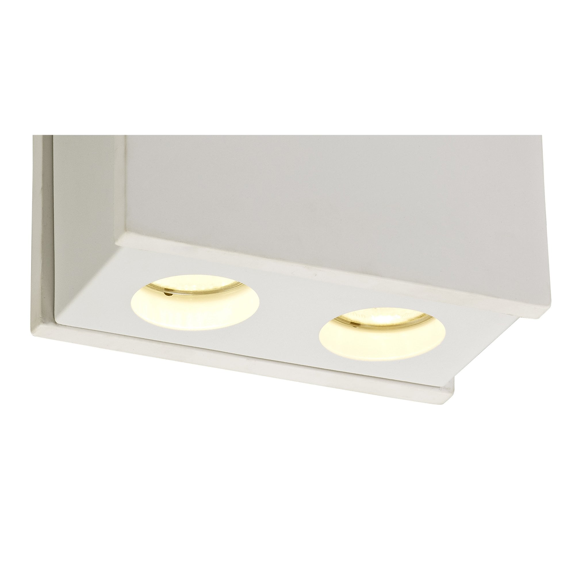 Fabula Trevose 2 Light Rectangular Ceiling Spot Light - White Paintable Gypsum & Matt White Cover