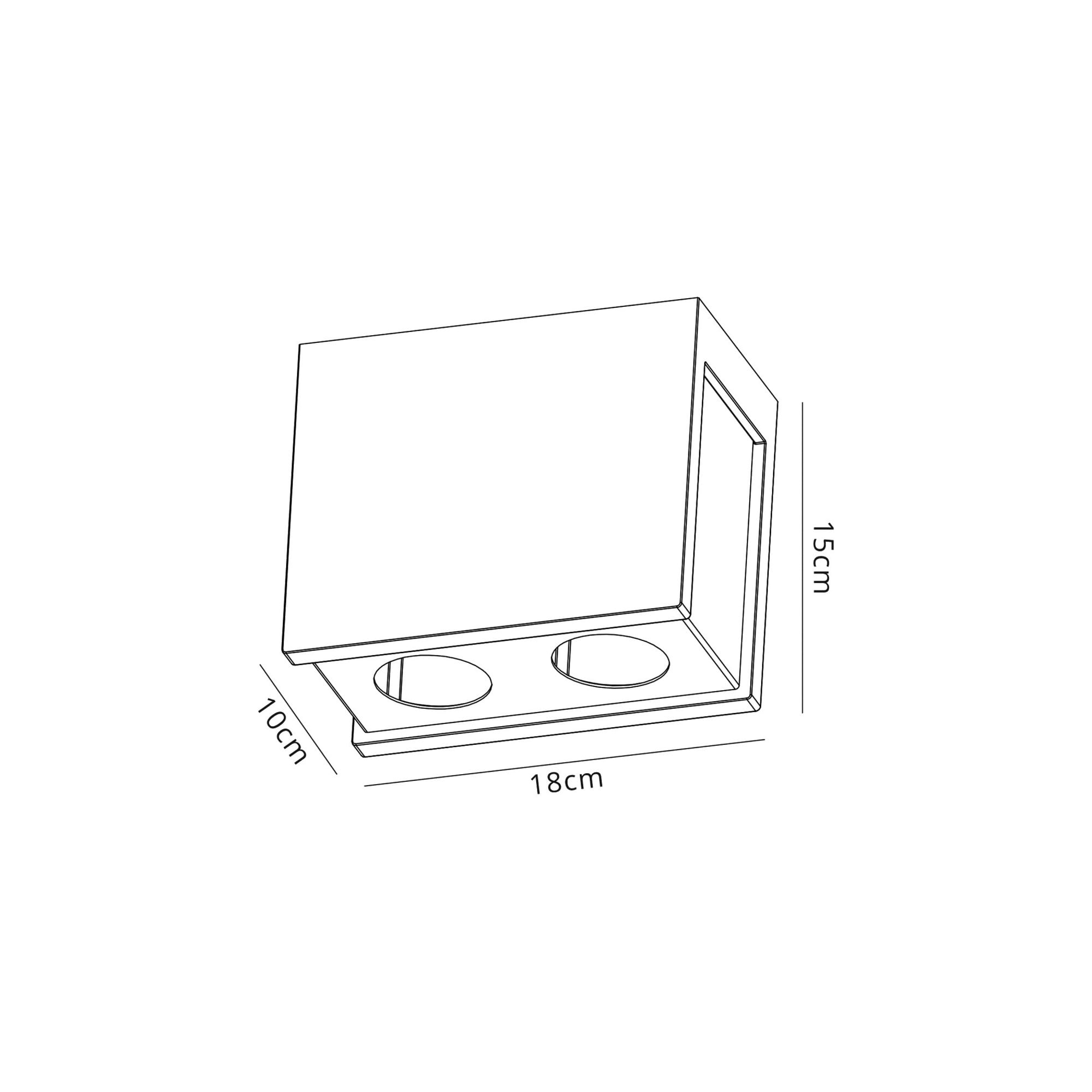 Fabula Trevose 2 Light Rectangular Ceiling Spot Light - White Paintable Gypsum & Matt White Cover