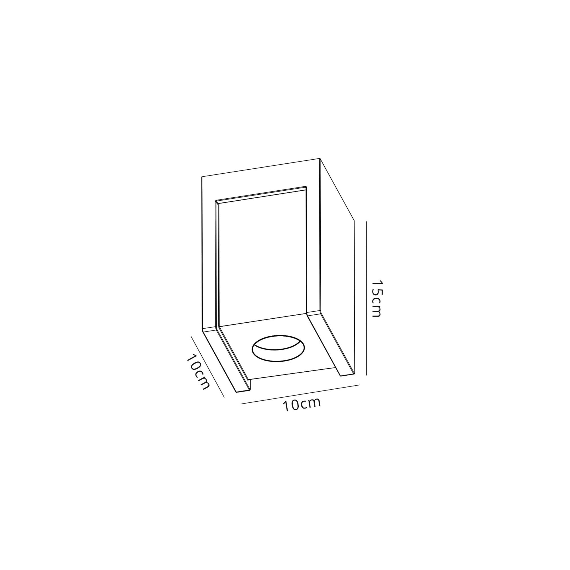 Fabula Trevose Single Square Ceiling Spot Light - White Paintable Gypsum & Matt White Cover