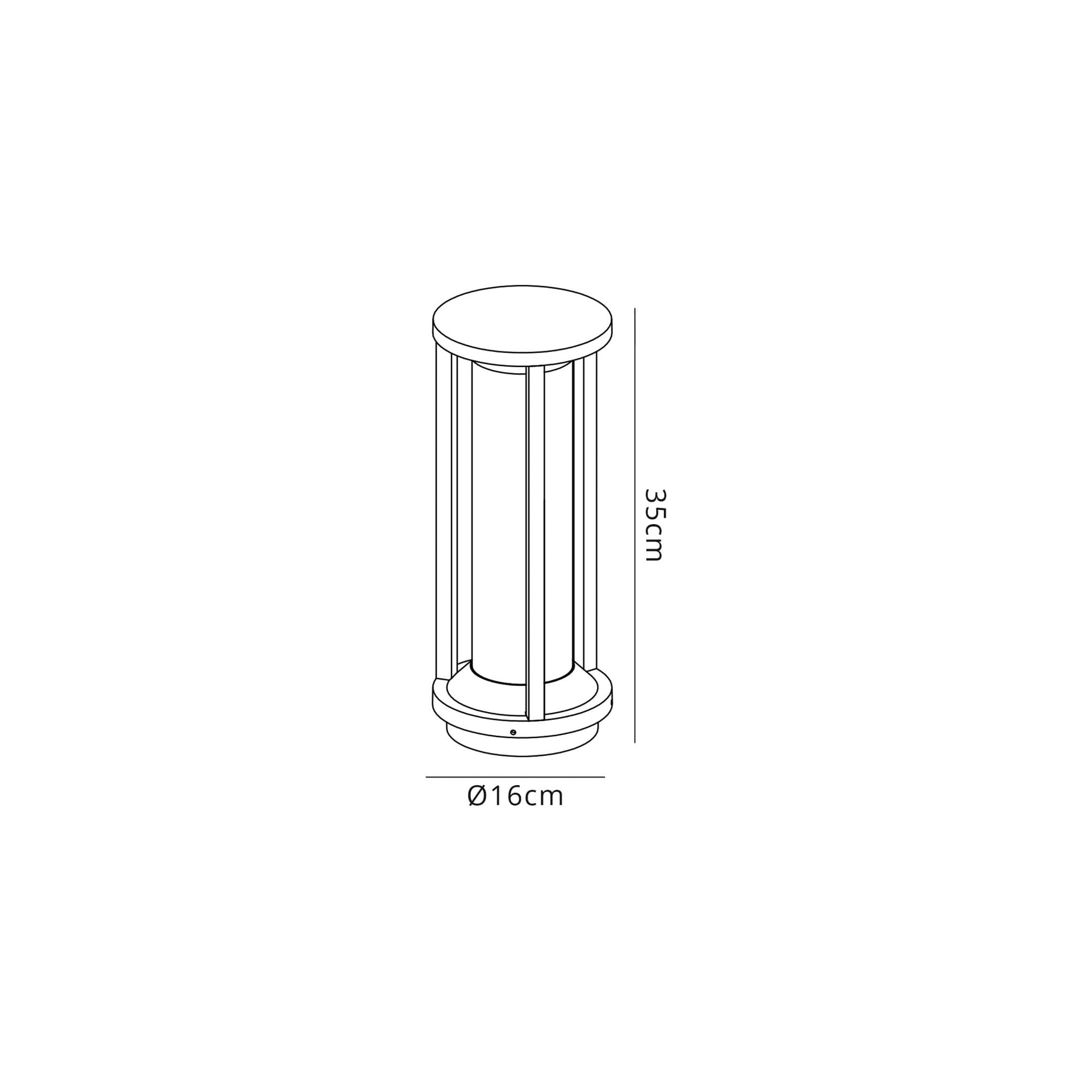 Fabula Highland Medium Single Post Lamp - Anthracite - IP65