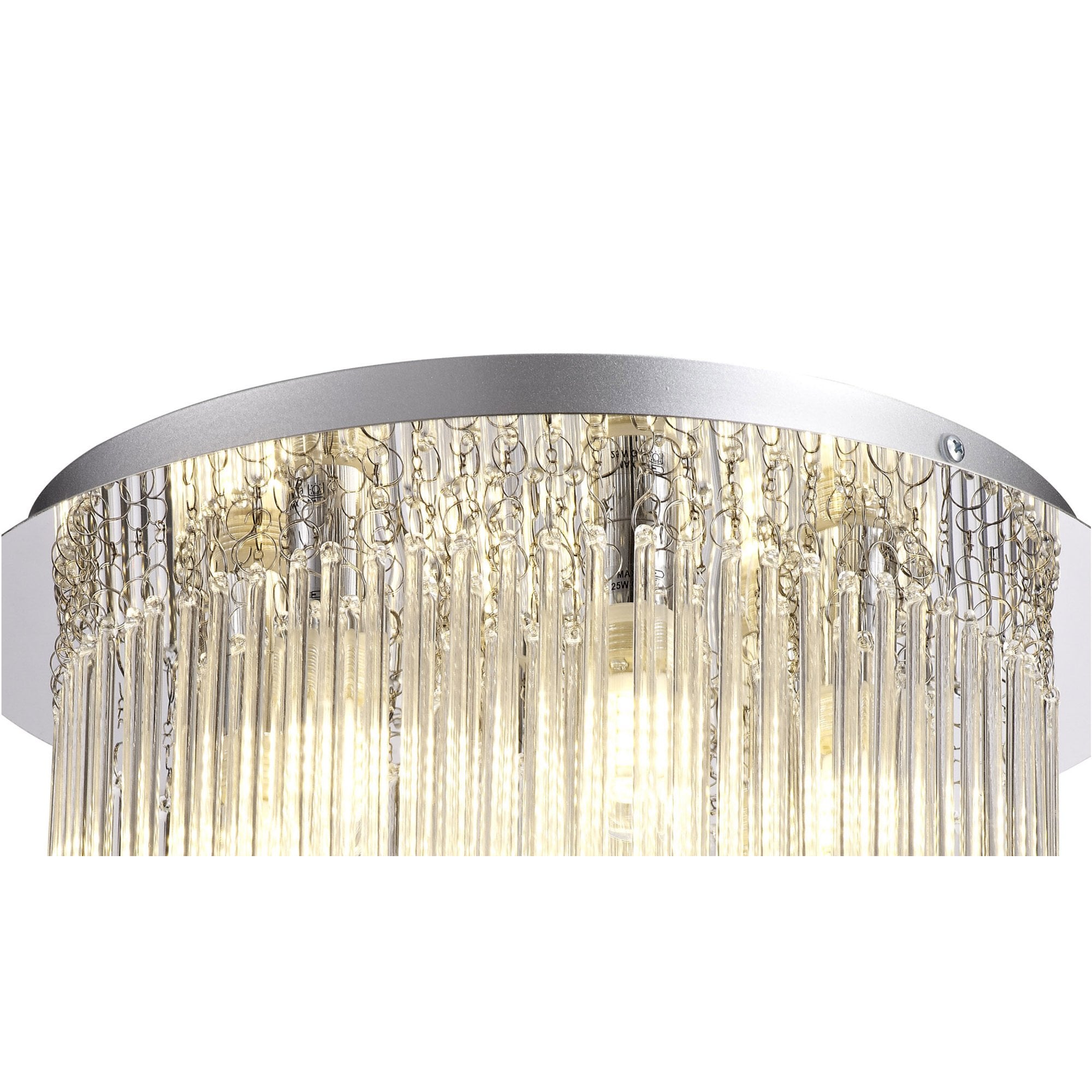 Fabula Woodberry 6 Light Flush Light - Polished Chrome & Clear Glass - IP44