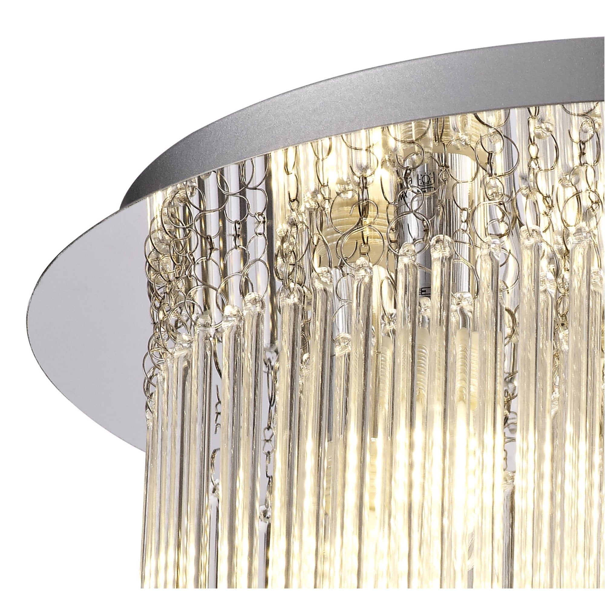 Fabula Woodberry 6 Light Flush Light - Polished Chrome & Clear Glass - IP44