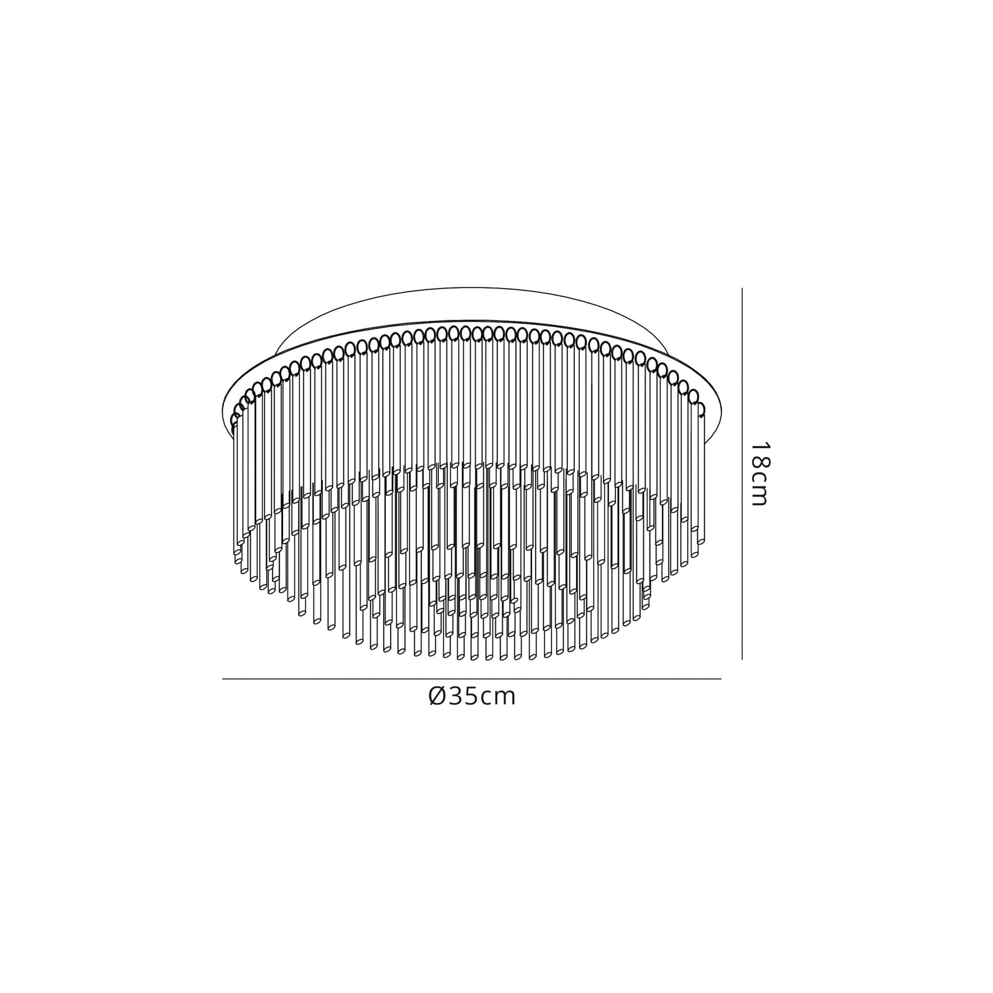 Fabula Woodberry 6 Light Flush Light - Polished Chrome & Clear Glass - IP44