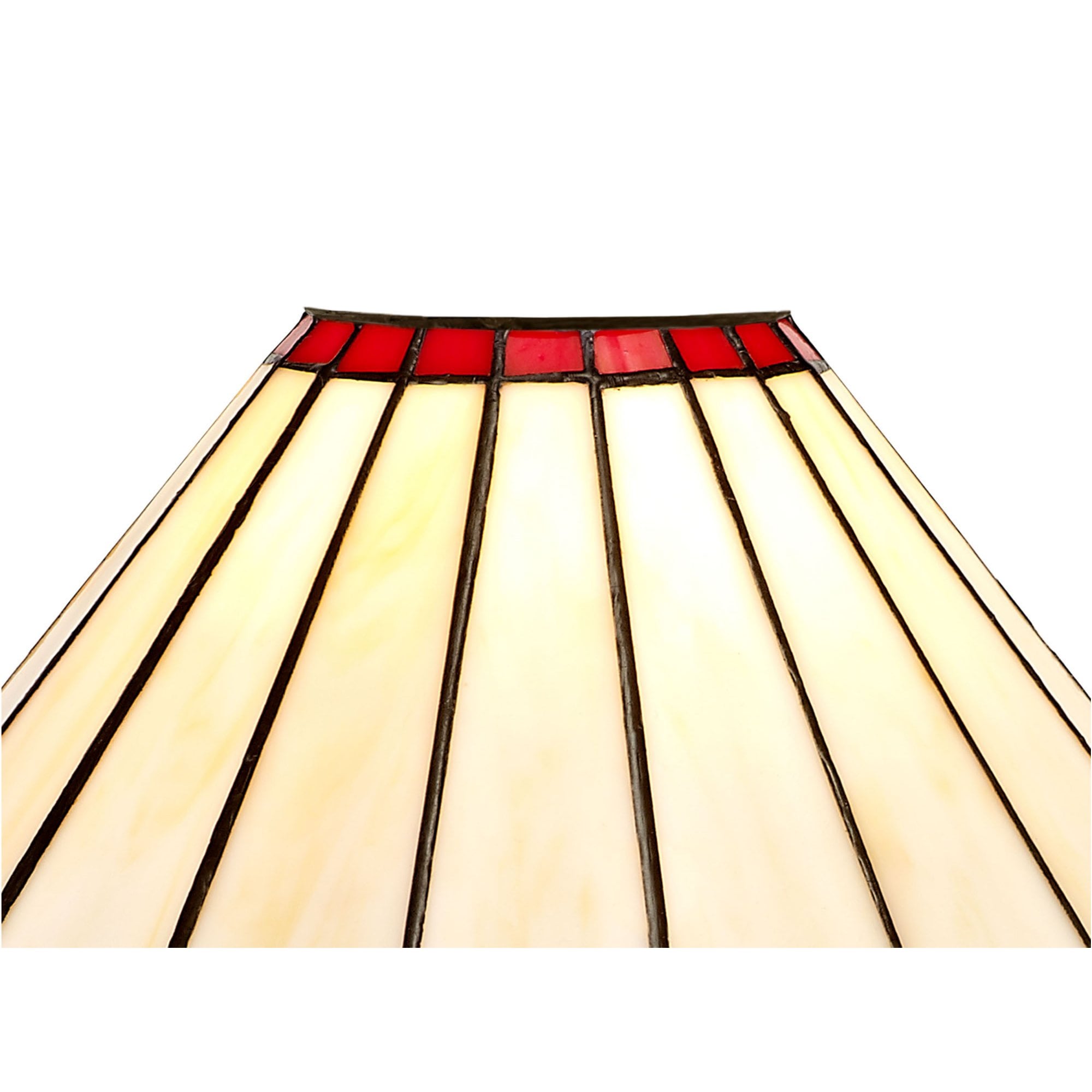 Fabula Amberley 30cm Tiffany Shade - Red & Cream - Shade Only