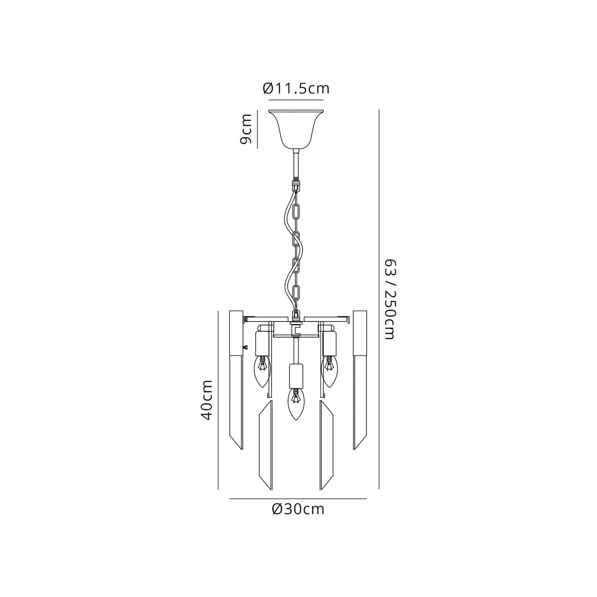 Fabula Cedar 4 Light Pendant - Brass & Clear Sculpted Glass