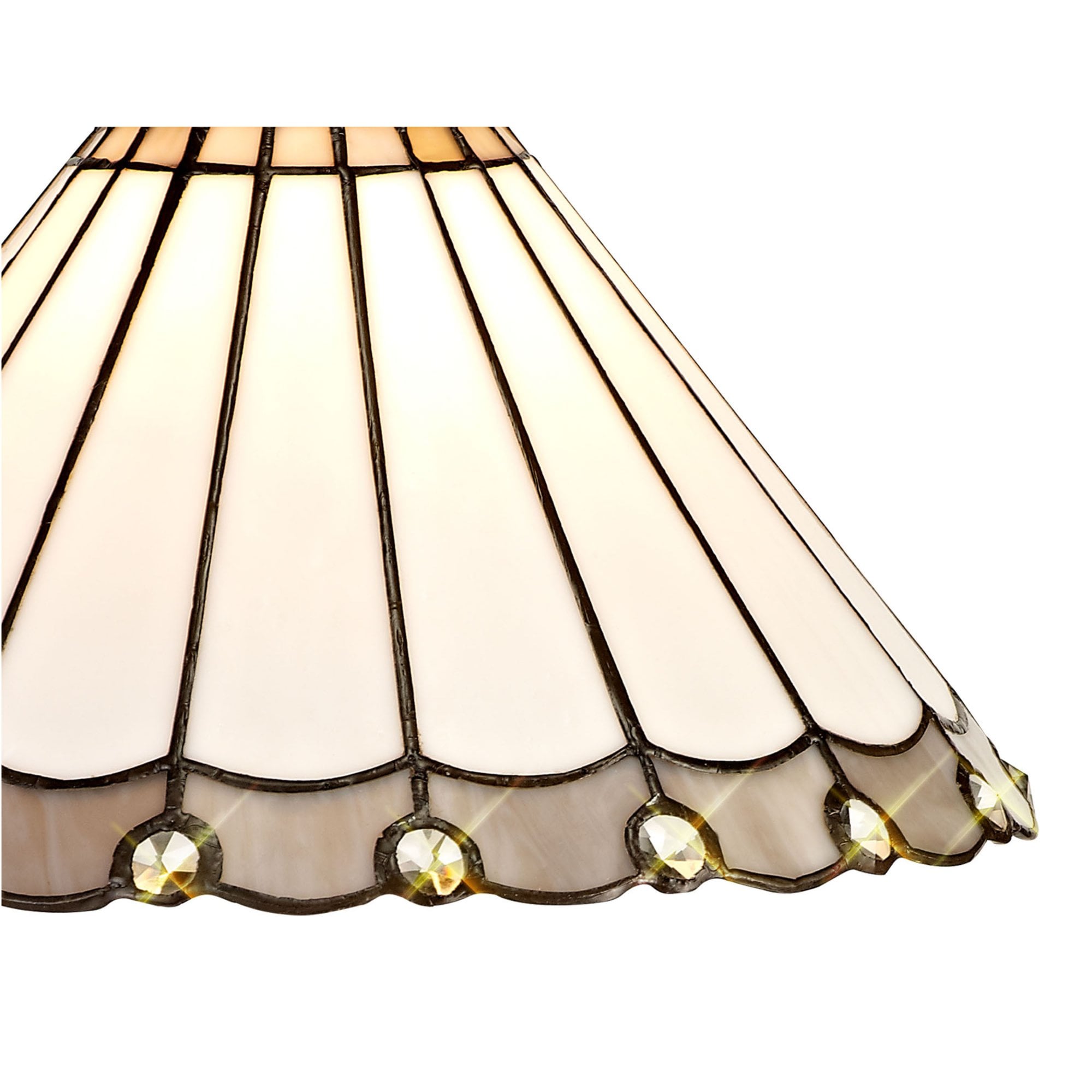 Fabula Amberley 30cm Tiffany Shade - Grey & White - Shade Only