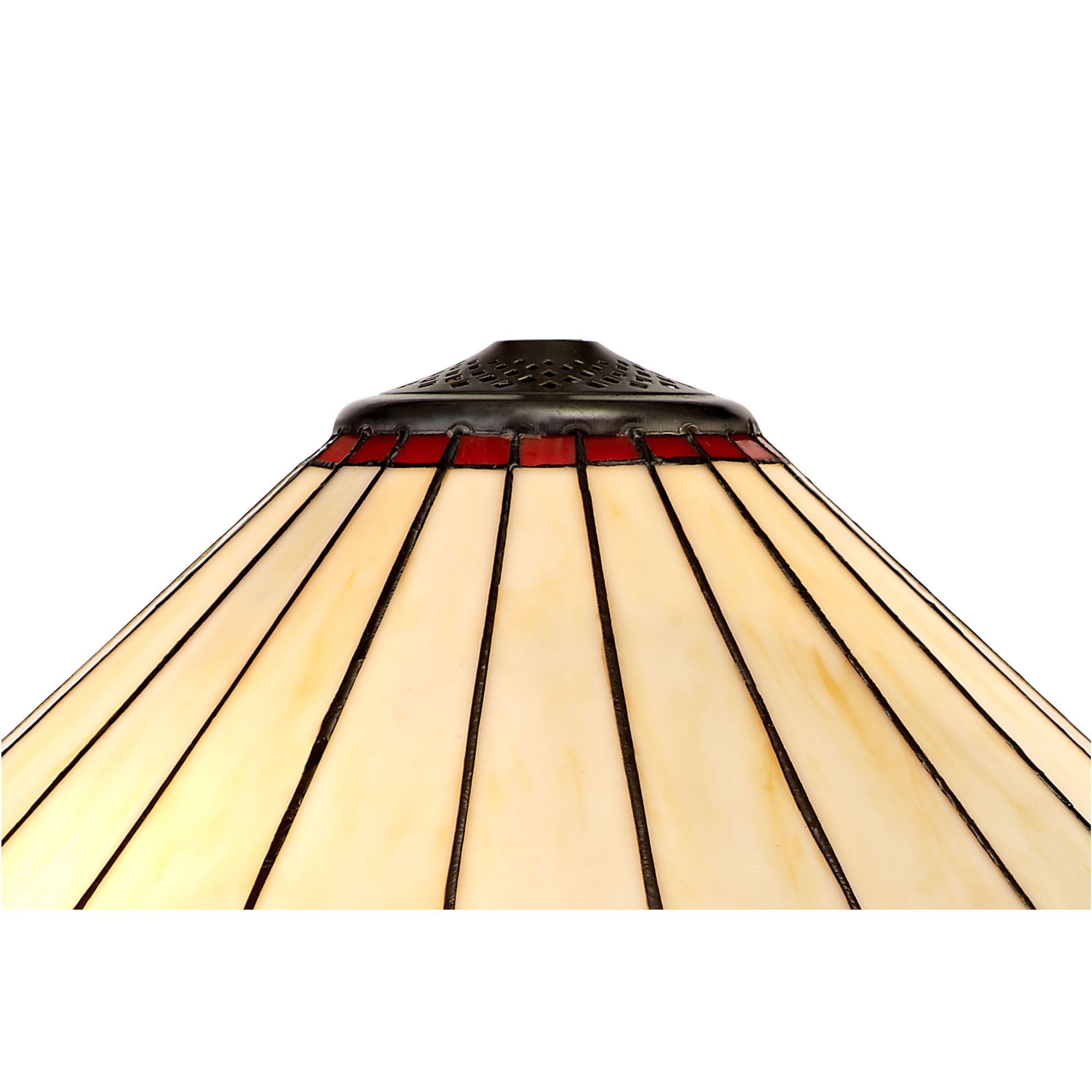 Fabula Amberley 40cm Tiffany Shade - Red & Cream - Shade Only