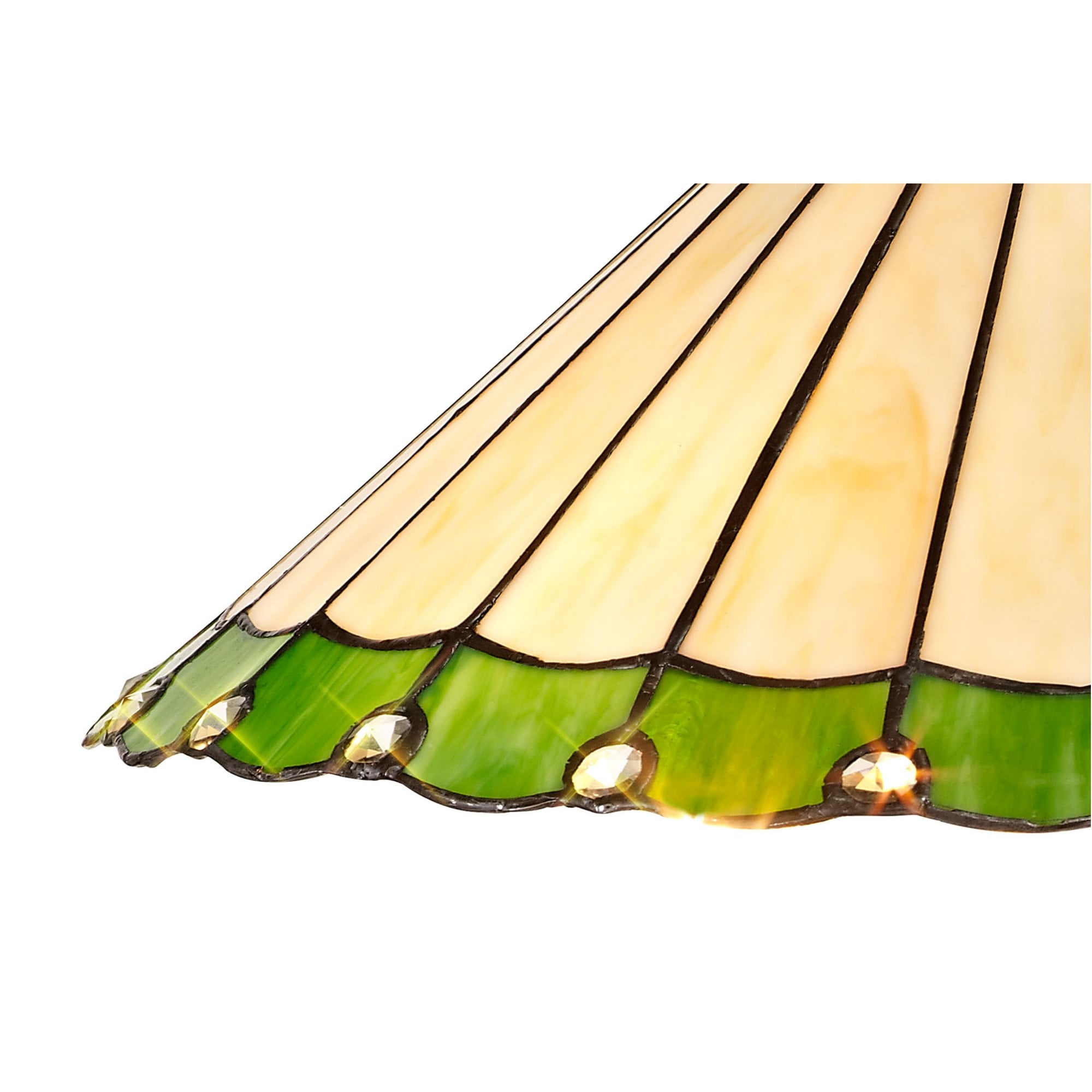 Fabula Amberley 40cm Tiffany Shade - Green & Cream - Shade Only