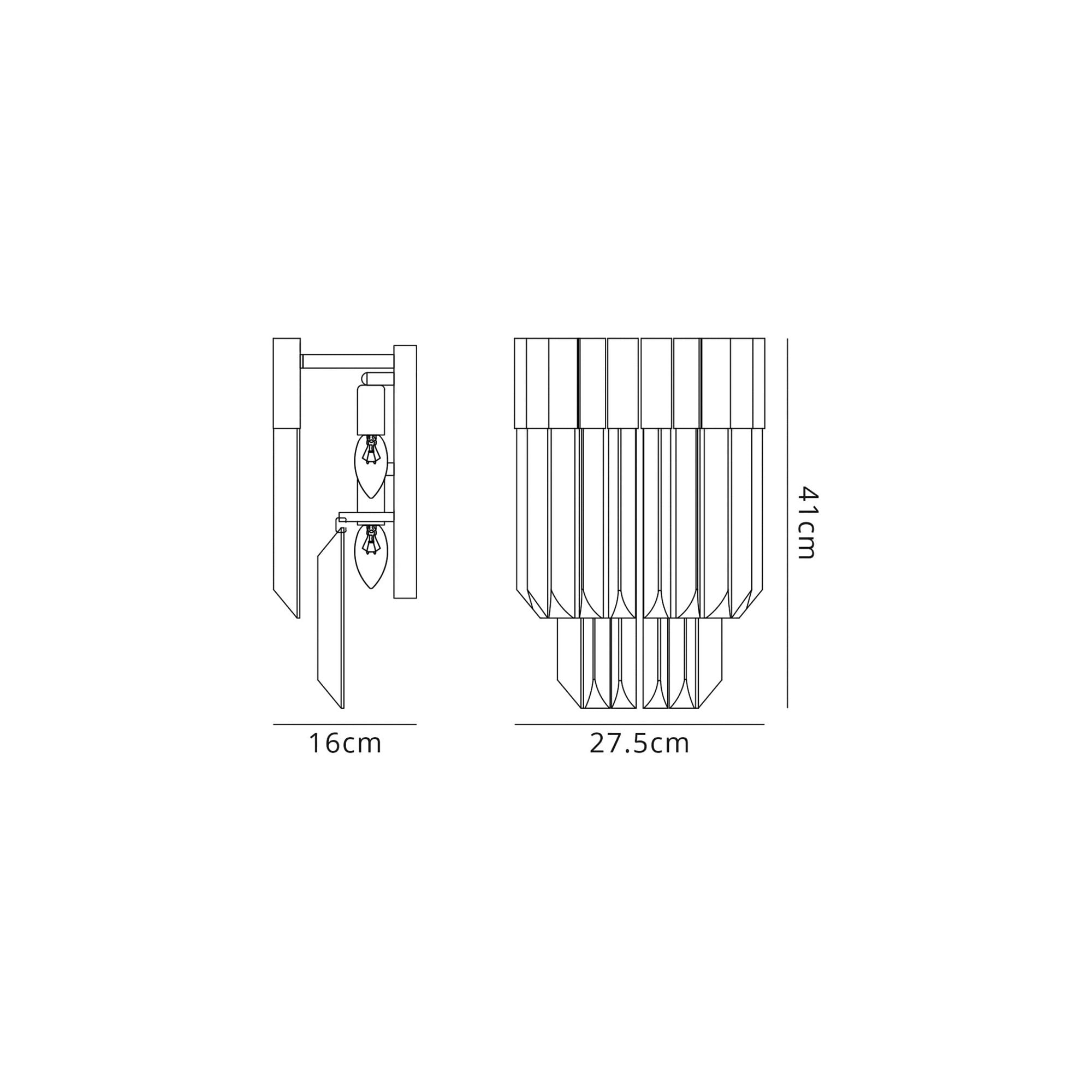 Fabula Cedar 3 Light Wall Light - Brass & Clear Sculpted Glass