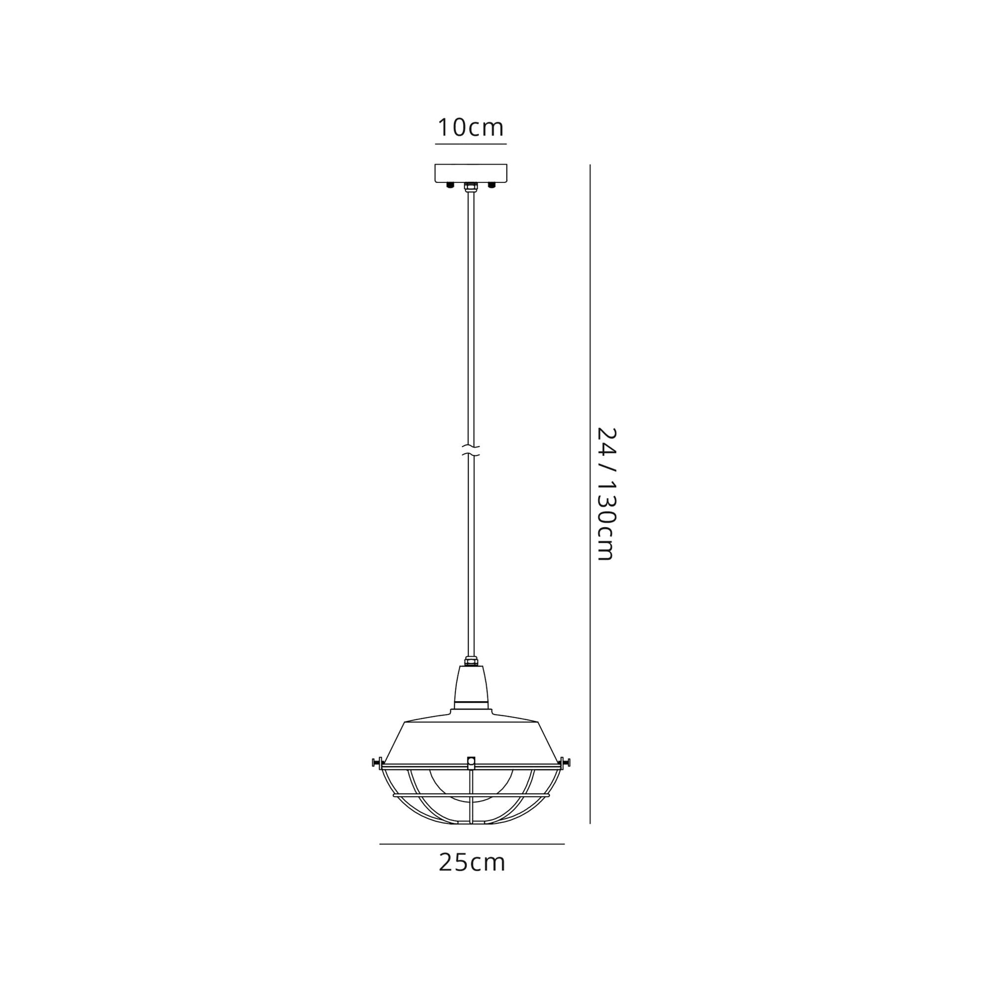 Fabula Catherine Pendant - Matt Black & Antique Brass - IP65