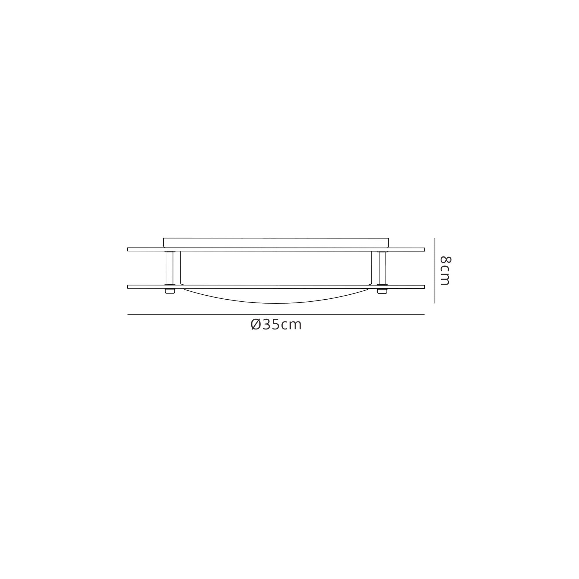 Fabula Deepdene LED Flush Light - Mirror & Smoked Glass - IP44