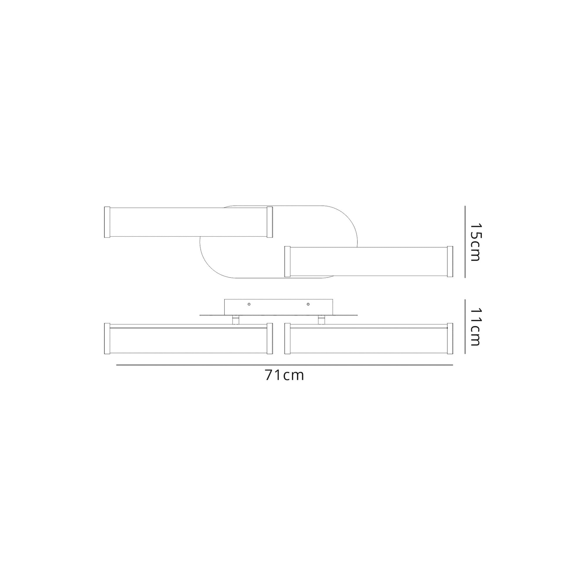 Fabula Torrington 2 Light Flush Light - Polished Chrome - IP44